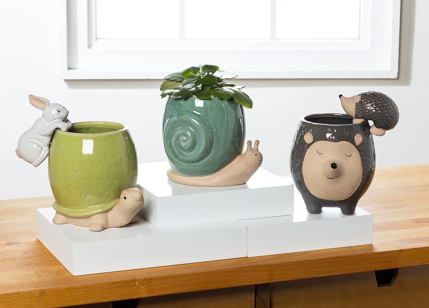Abbott Collection 27-CRITTER-188 Tall Turtle Planter, Green