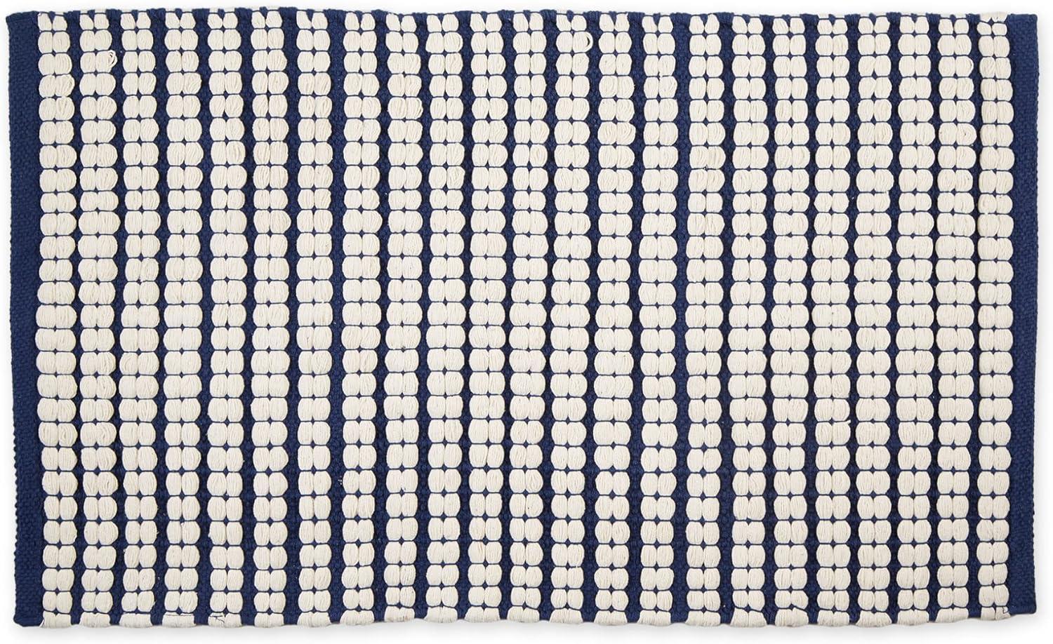 Navy Braided Stripe Rug 50x80cm