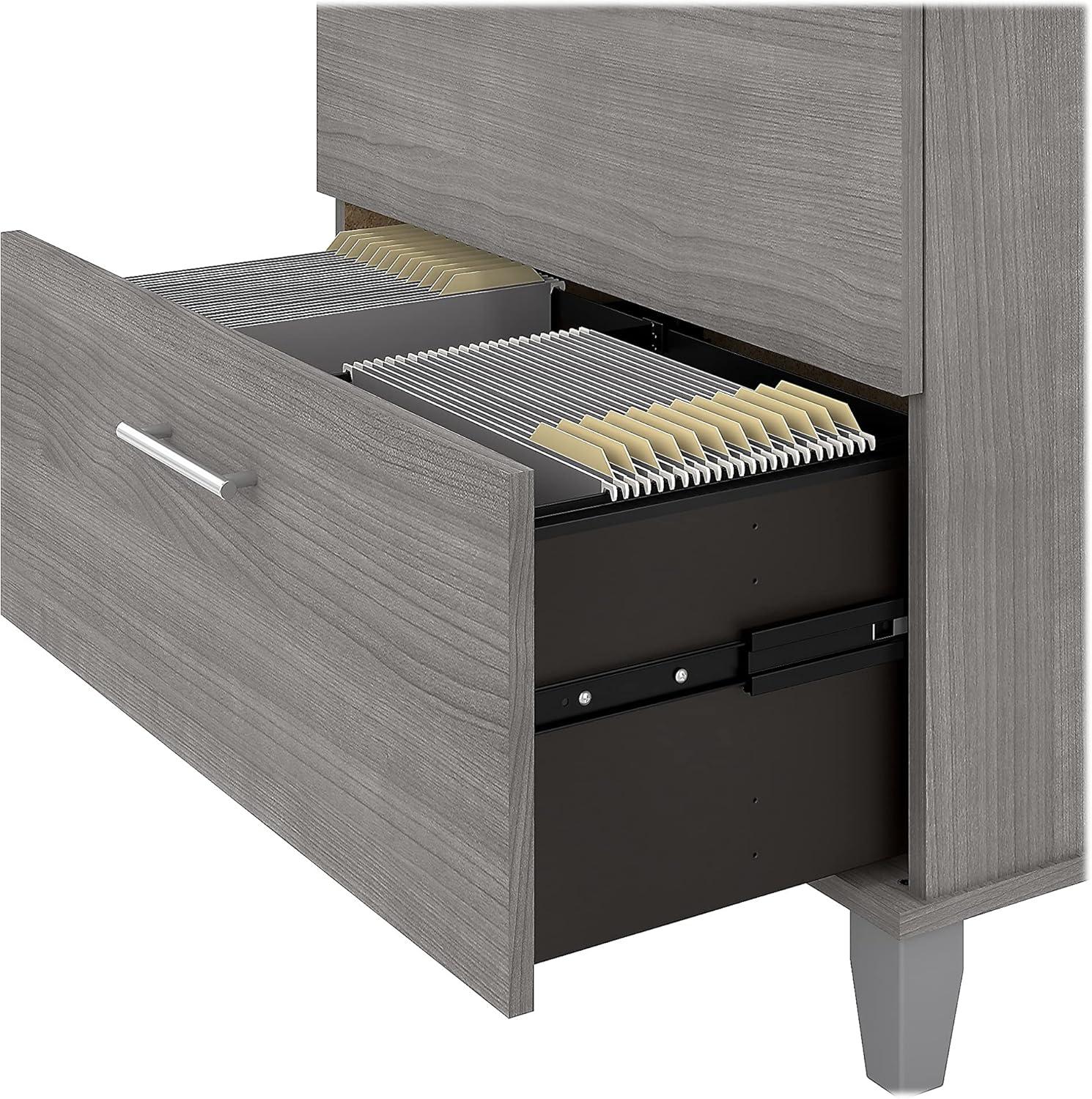 Bush Furniture Somerset Lateral File Cabinet, 2 Drawer, Platinum Gray