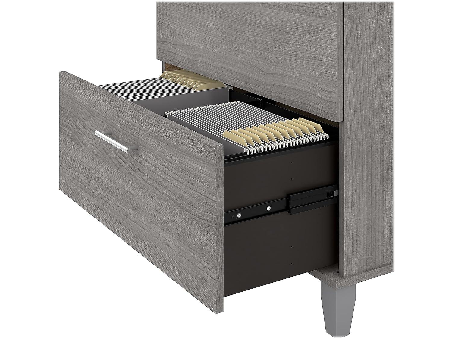 Bush Furniture Somerset Lateral File Cabinet, 2 Drawer, Platinum Gray