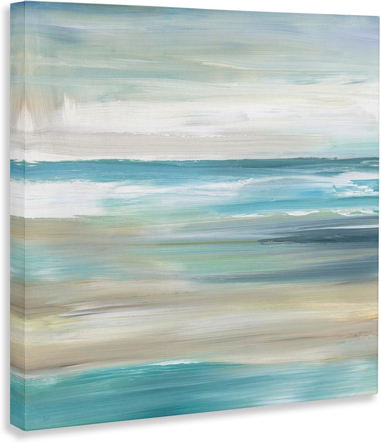 Stupell Industries Abstract Beach Sand Ocean Waves Canvas Wall Art