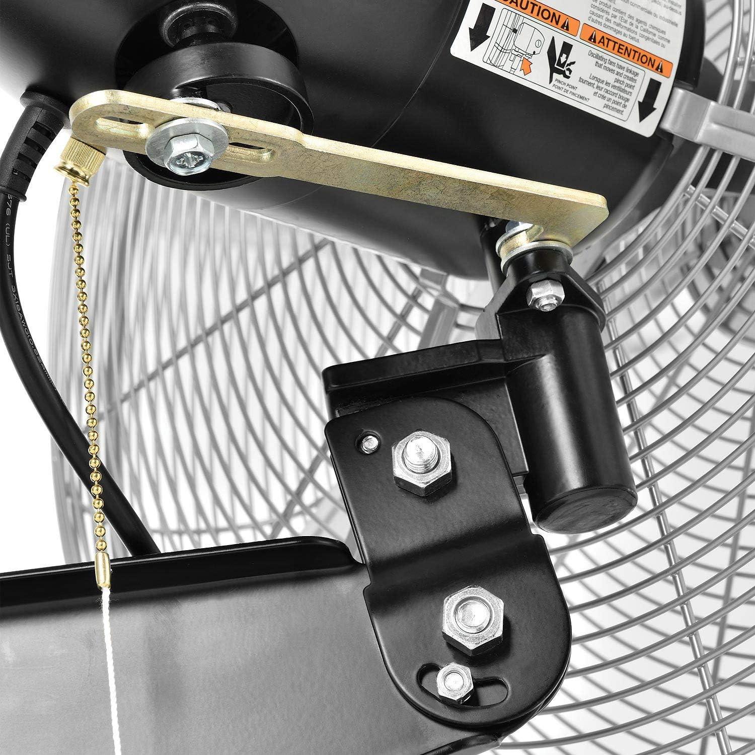 Industrial Silver 30" Wall Mount Oscillating Fan with Aluminum Blades