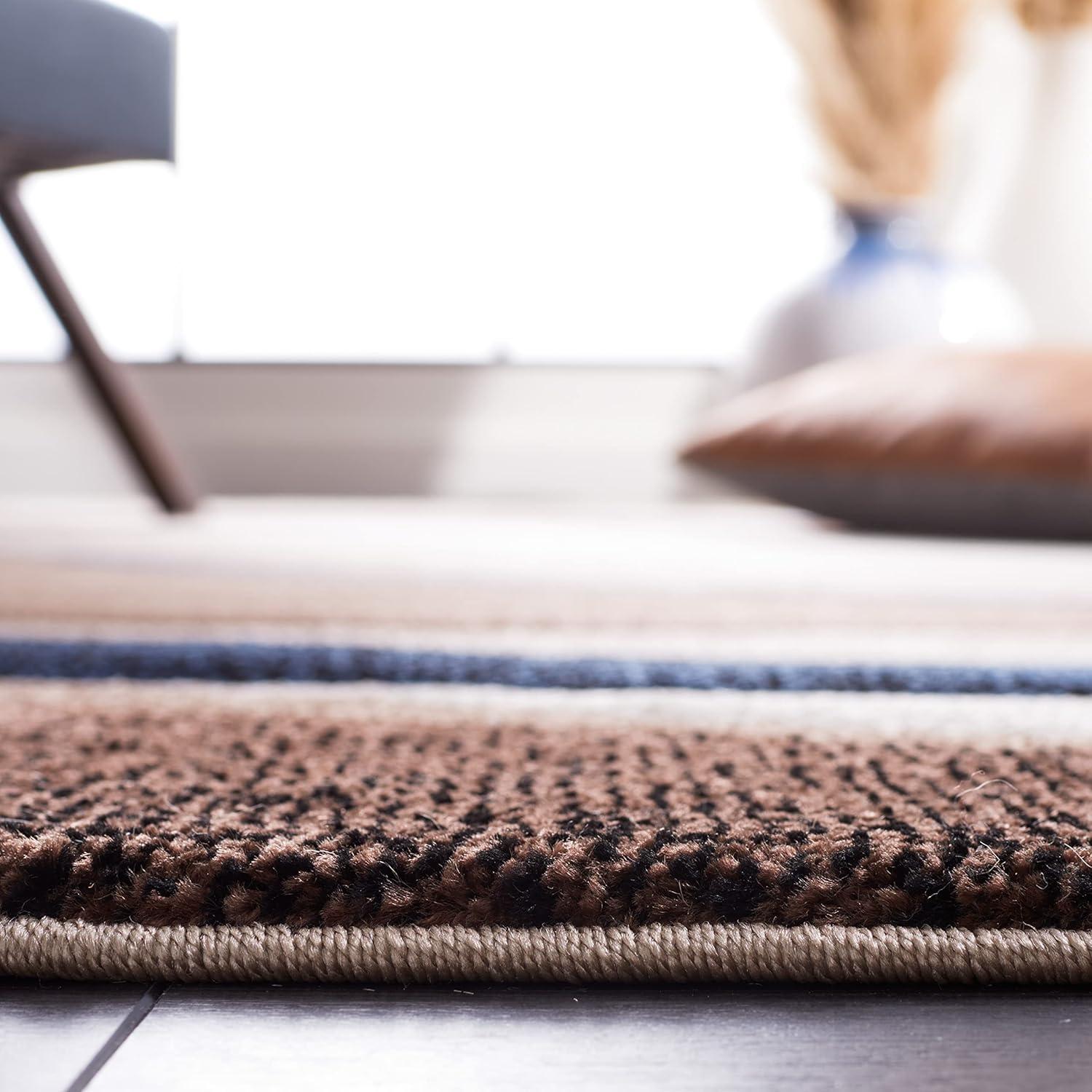 Hollywood HLW766 Machine Made Area Rug - 6'7"x9' - Beige/Blue - Safavieh