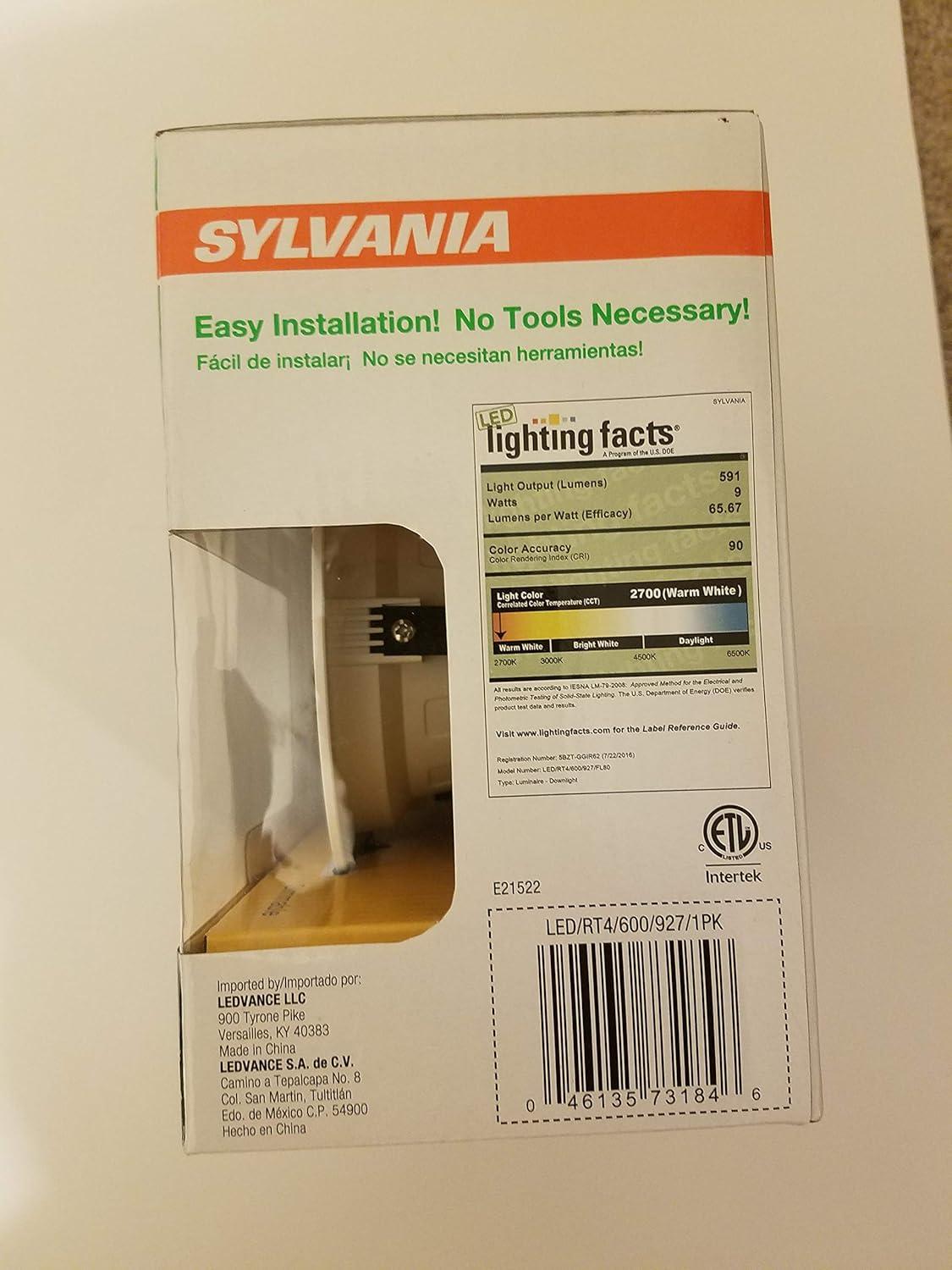 Sylvania 74286 4" Led Shower Recessed Trim - White