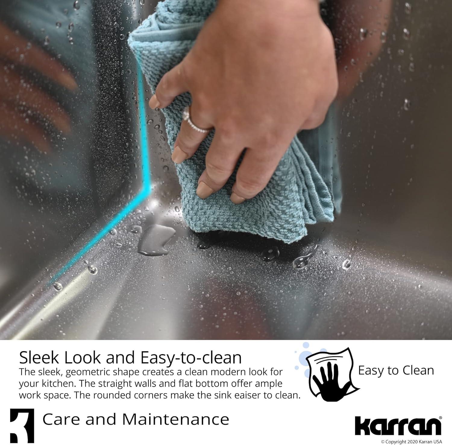 Karran Stainless Steel 23'' X 17-3/4'' Single Bowl Undermount Kitchen Sink Kit