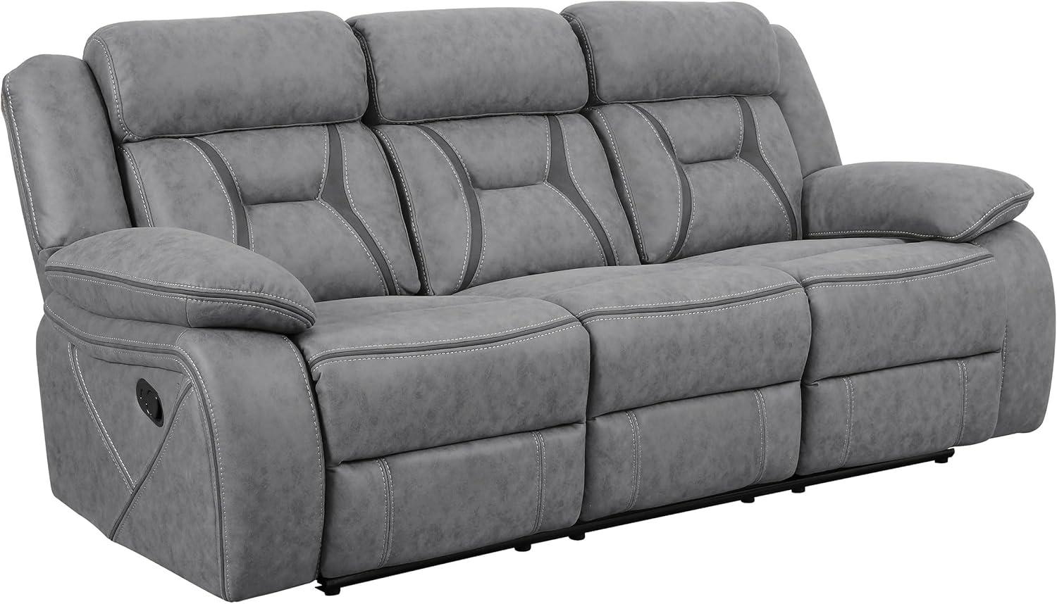 Higgins 3-Piece Gray Microfiber Reclining Sofa Set