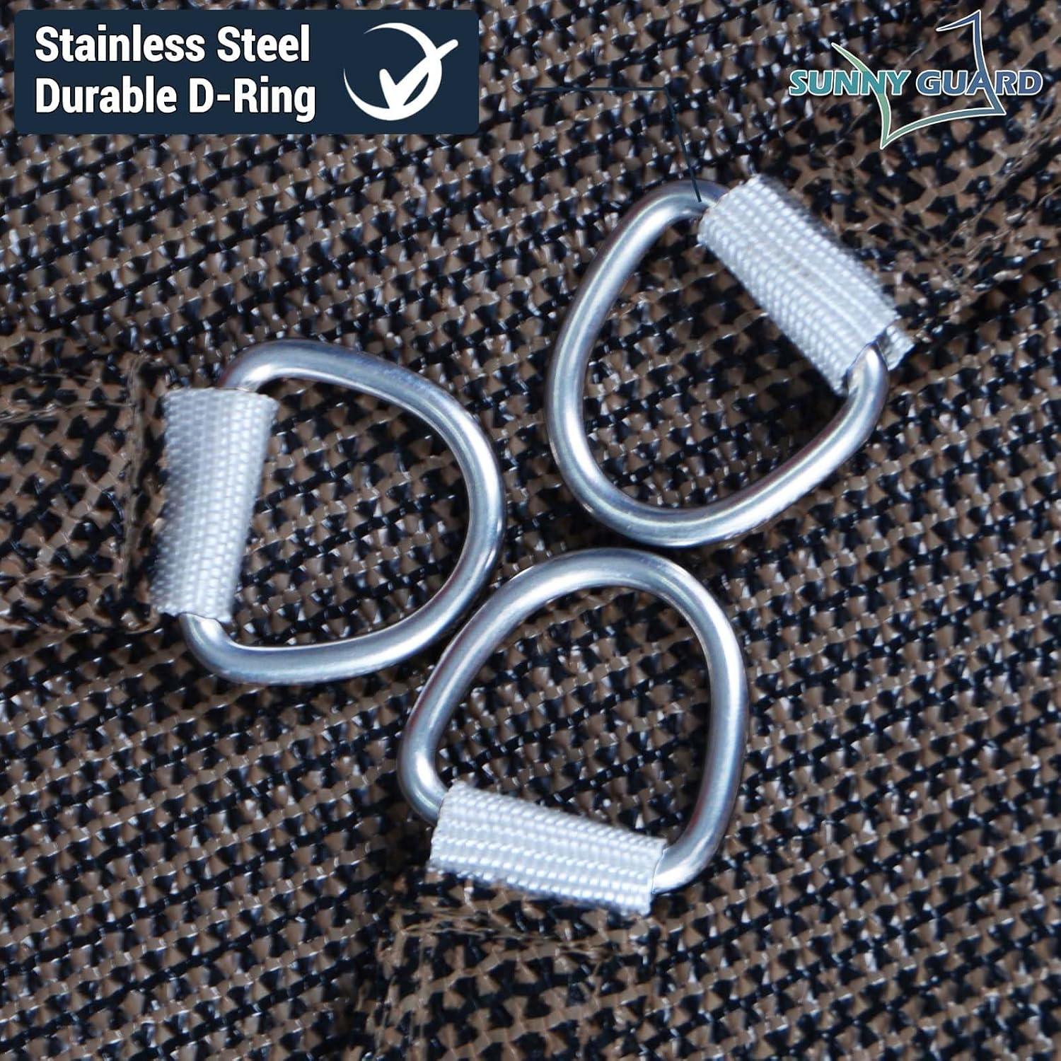 SUNNY GUARD Sun Shade Sail 10/12/16.5/20FT Triangle UV Block Sunshade Canopy for Outdoor, 16.5'x16.5'x16.5' Cream