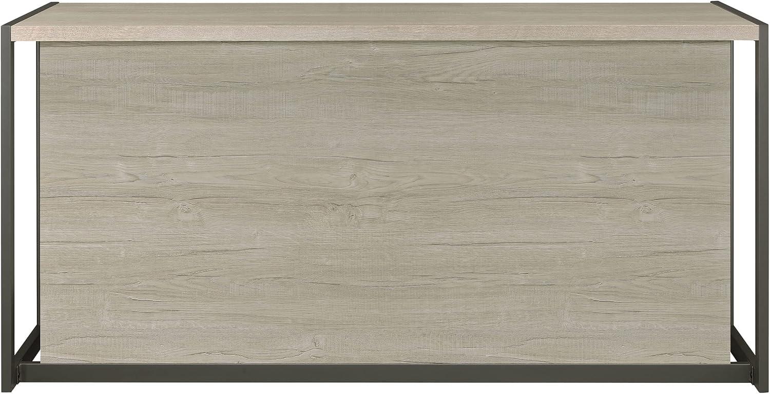 Loomis 4-drawer Rectangular Office Desk Whitewashed Grey and Gunmetal