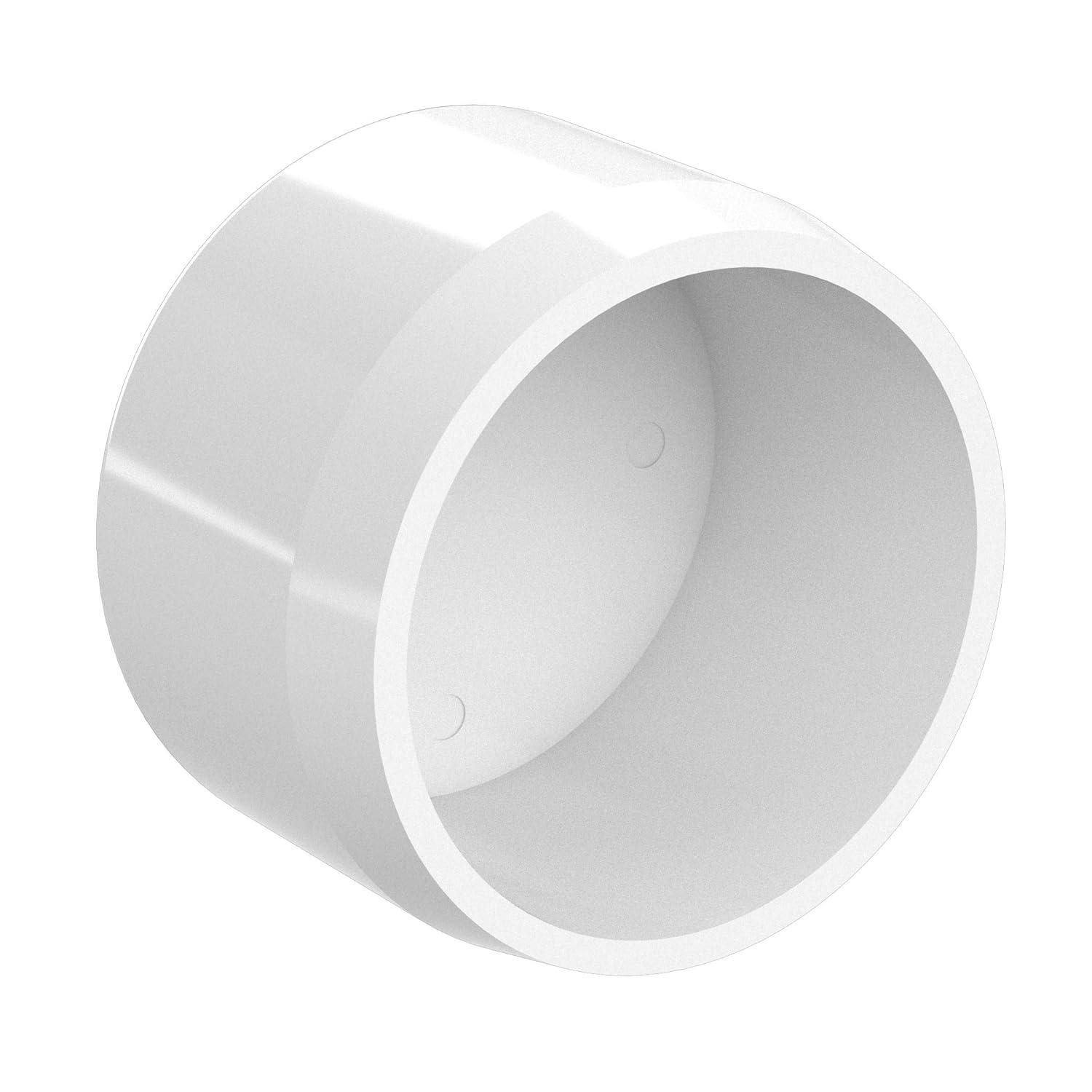 FORMUFIT F002EEC-WH-10 PVC External End Cap, Furniture Grade, 2" Size, White (Pack of 10)