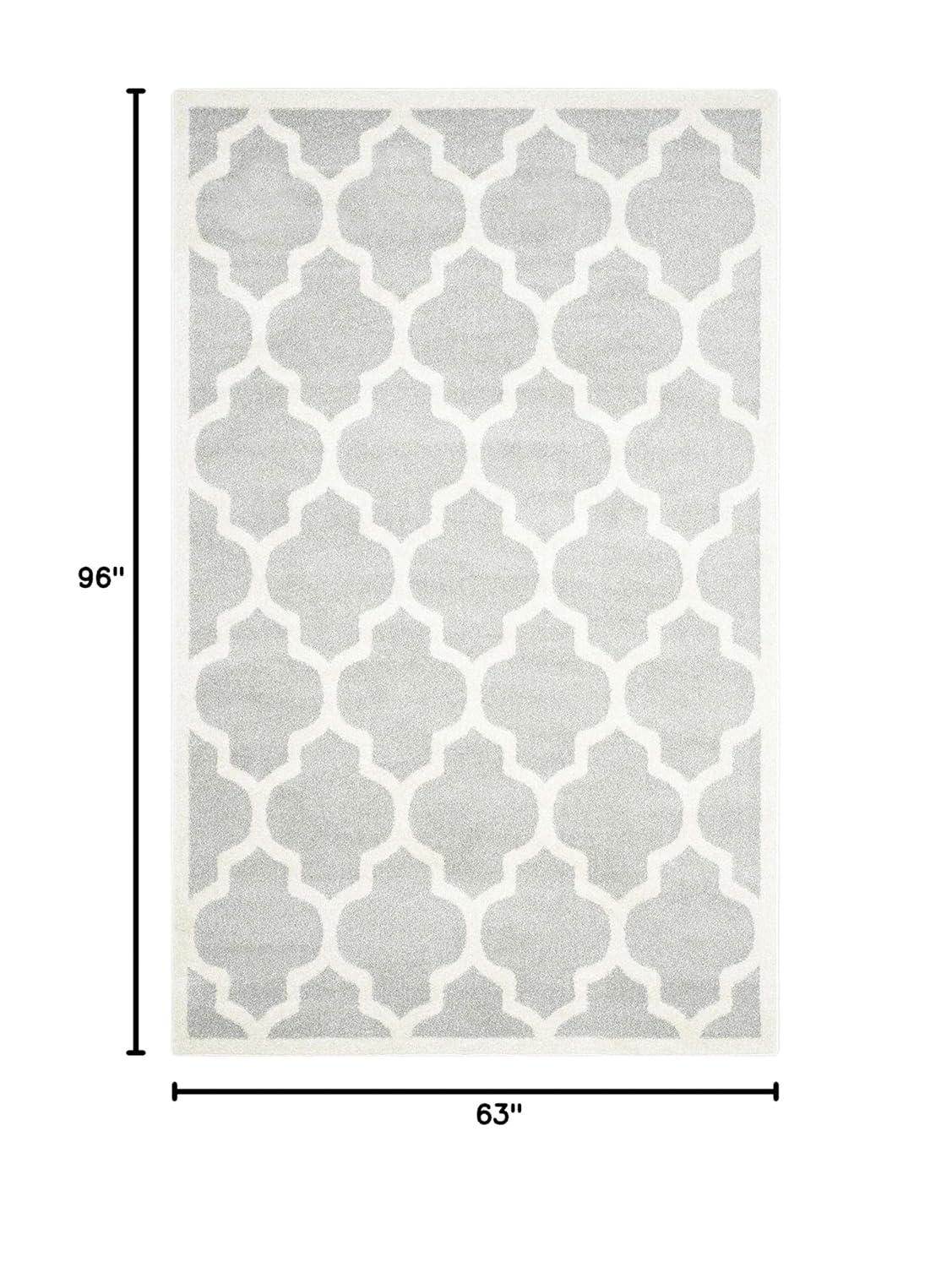 Amherst AMT420 Power Loomed Indoor Area Rug - Light Grey/Beige - 5'3"x8' - Safavieh