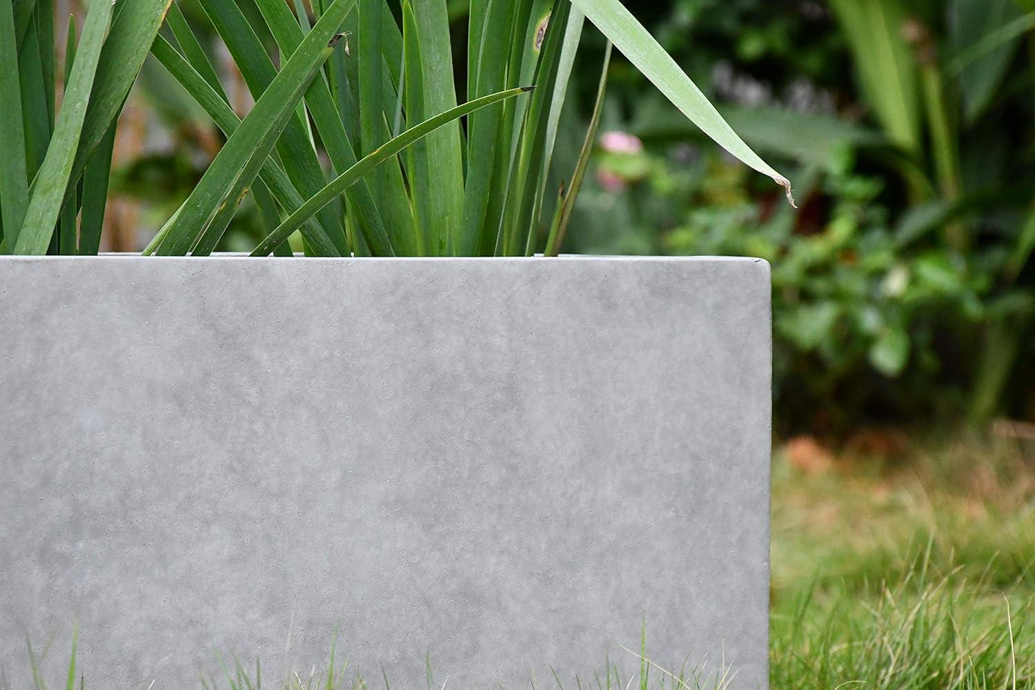 Rosemead Home & Garden, Inc.12" x 23" Rectangular Kante Lightweight Modern Outdoor Planter Natural Concrete