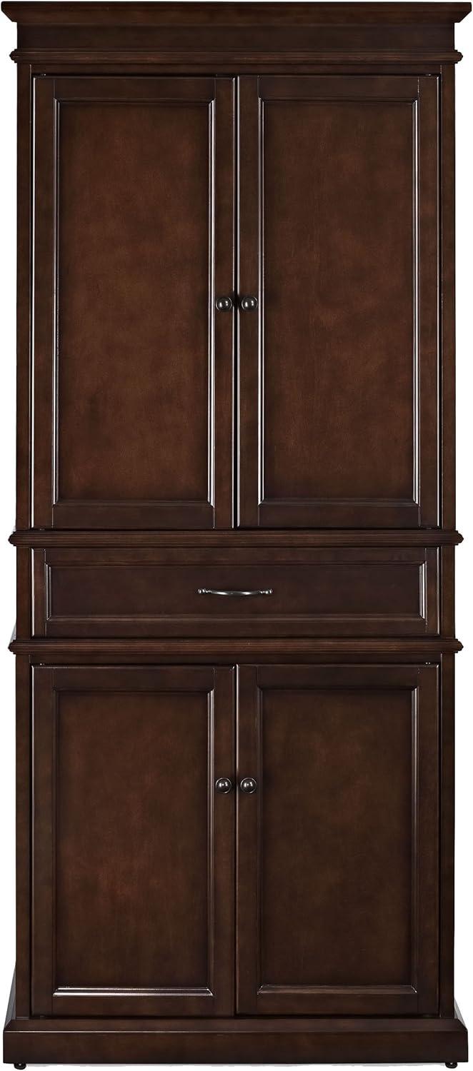 Parsons Pantry Storage Wood/Mahogany - Crosley: Adjustable Shelving, Drawer, Traditional Style