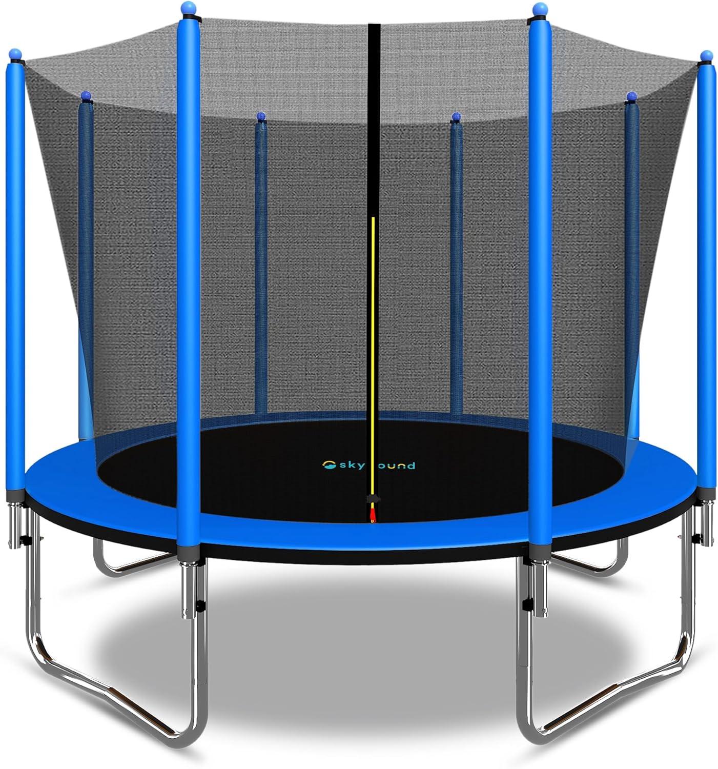 SkyBound Blue 10ft Round Trampoline with Safety Enclosure Net