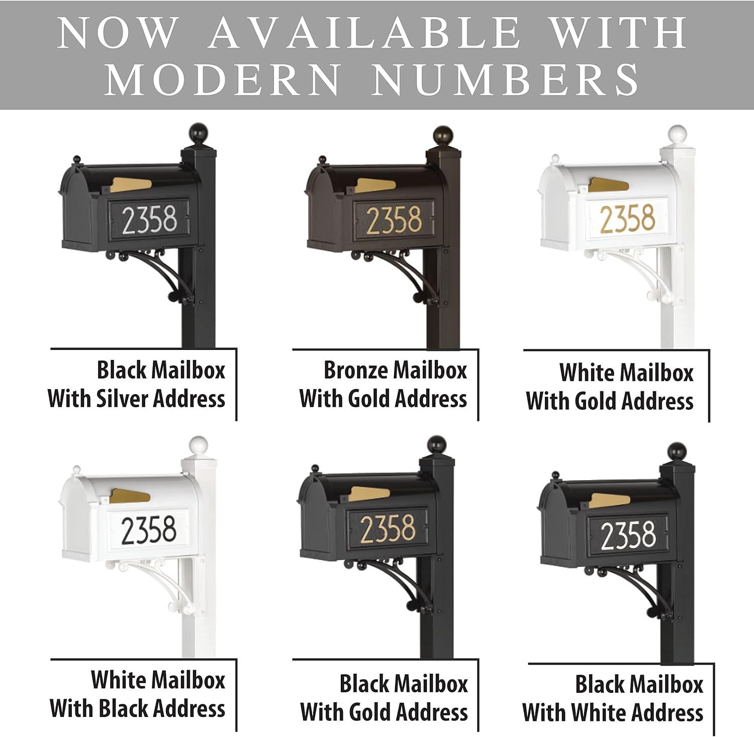 Black Aluminum Capitol Mailbox with Side Address Plaques