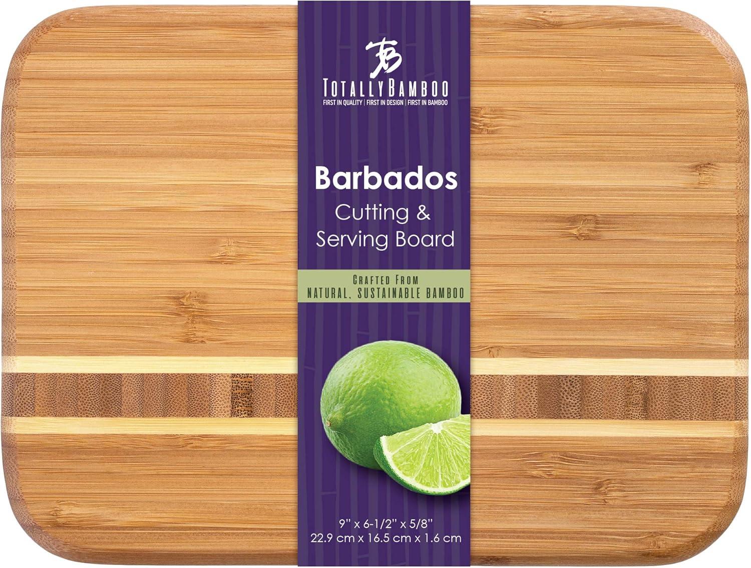 Totally Bamboo Barbados Bamboo Serving and Cutting Board, 9" x 6-1/2"