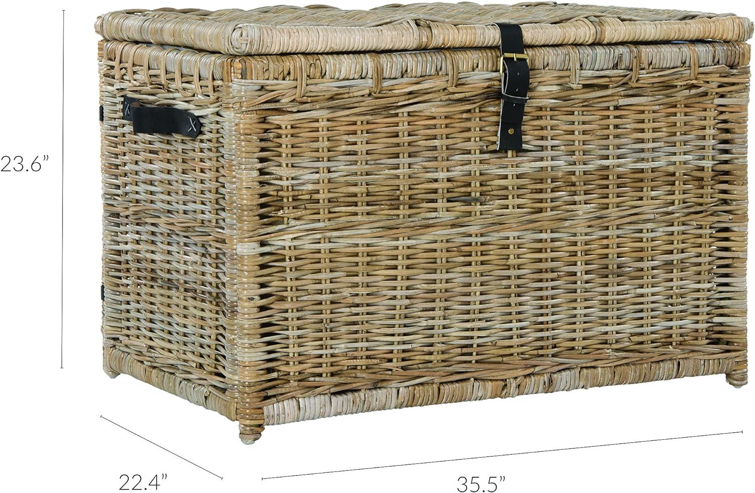 Michael 35" Wicker Storage Trunk, Natural