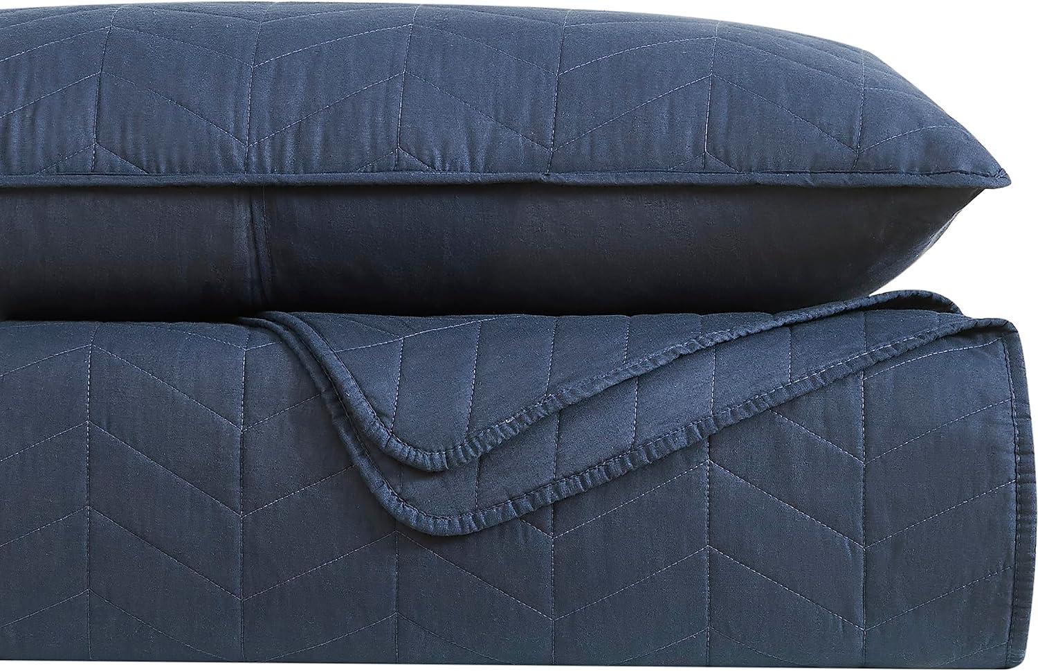 Bed Twin Quilt Set Navy Blue - Twin - 2 Piece