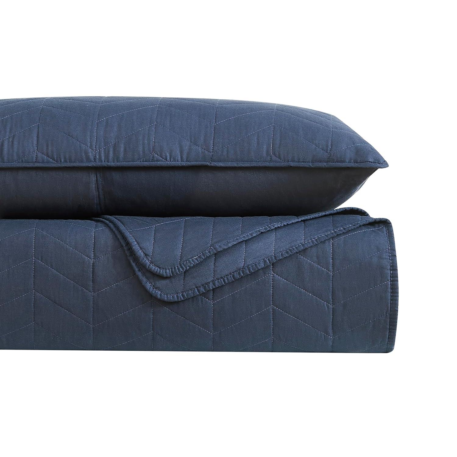 Bed Twin Quilt Set Navy Blue - Twin - 2 Piece