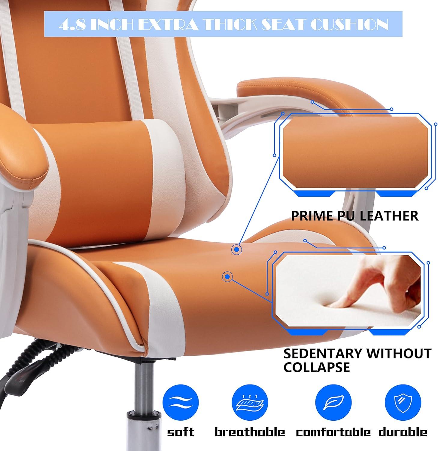 ALEAVIC Gaming Chair for Adults, High Back Ergonomic Computer Gaming Chair with Headrest and Lumbar Support, Orange
