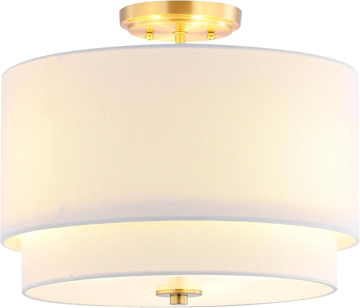 Laconia 3 Light 16" Flush Mount - Gold Base - Safavieh.