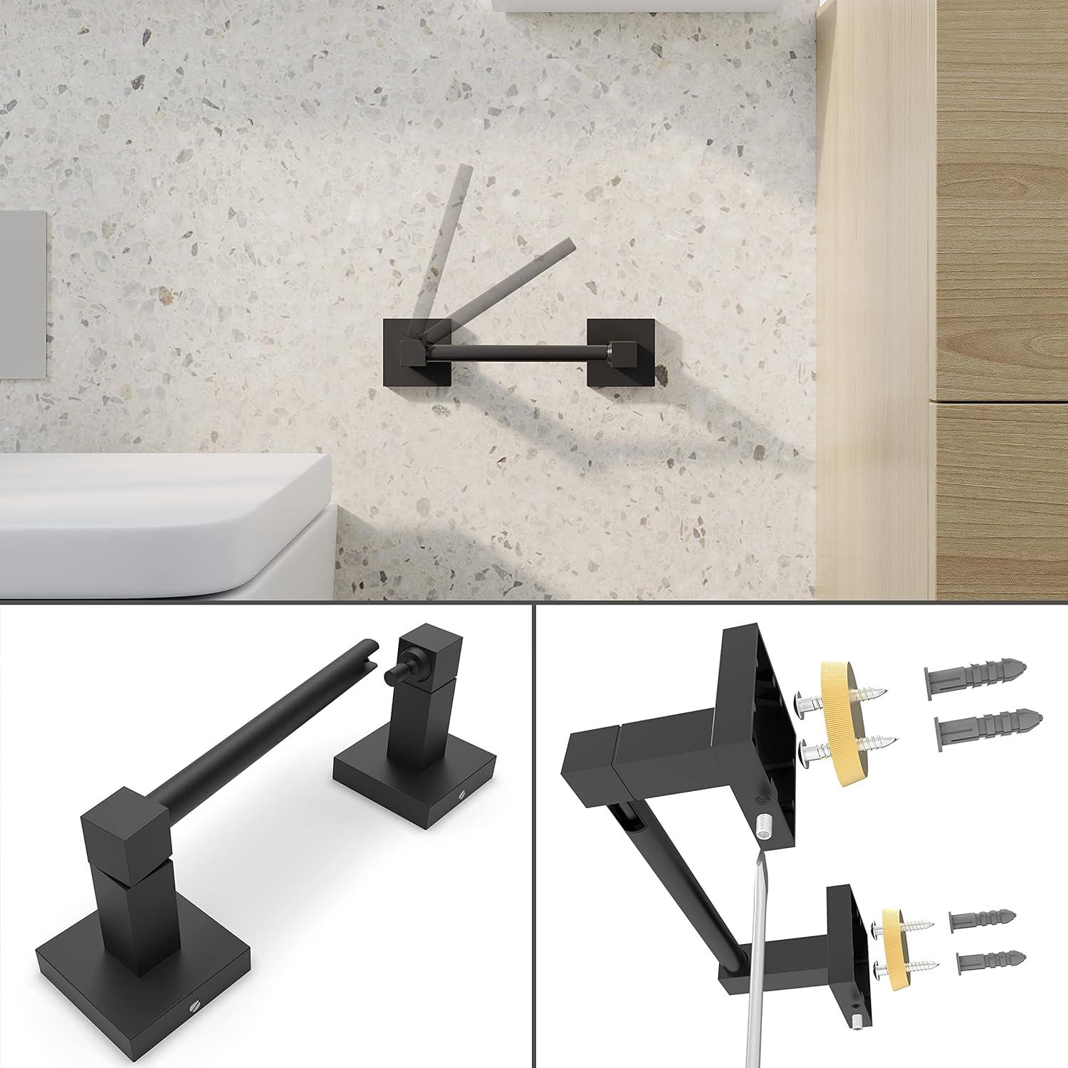 Matte Black Stainless Steel Wall Mounted Bathroom Hardware Set