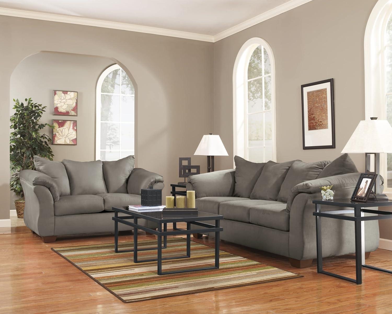 Signature Design by Ashley Darcy Fabric Loveseat in Cobblestone