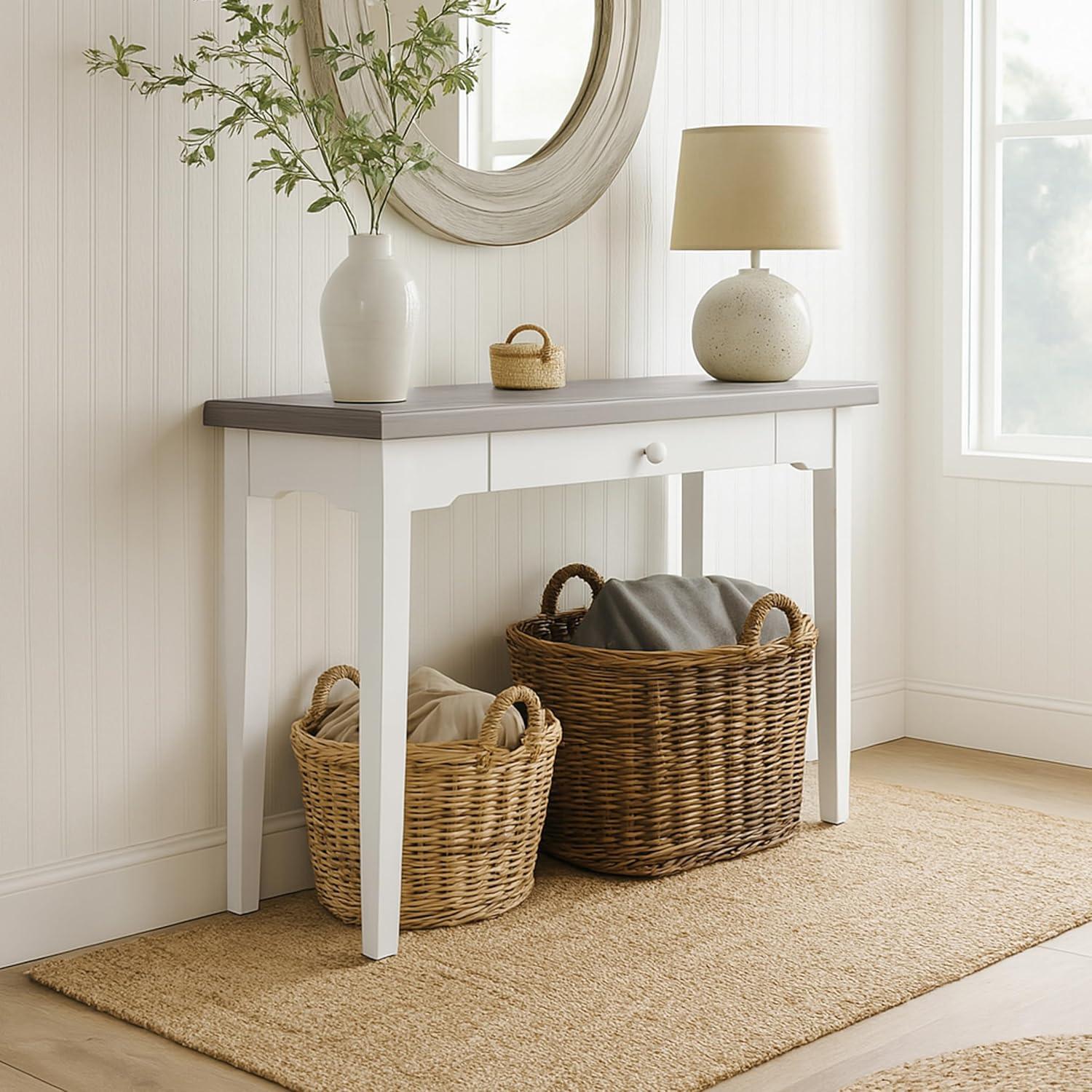 Hillsdale Furniture Clarion Wood Single Drawer Desk: Farmhouse Style, 75lb Capacity