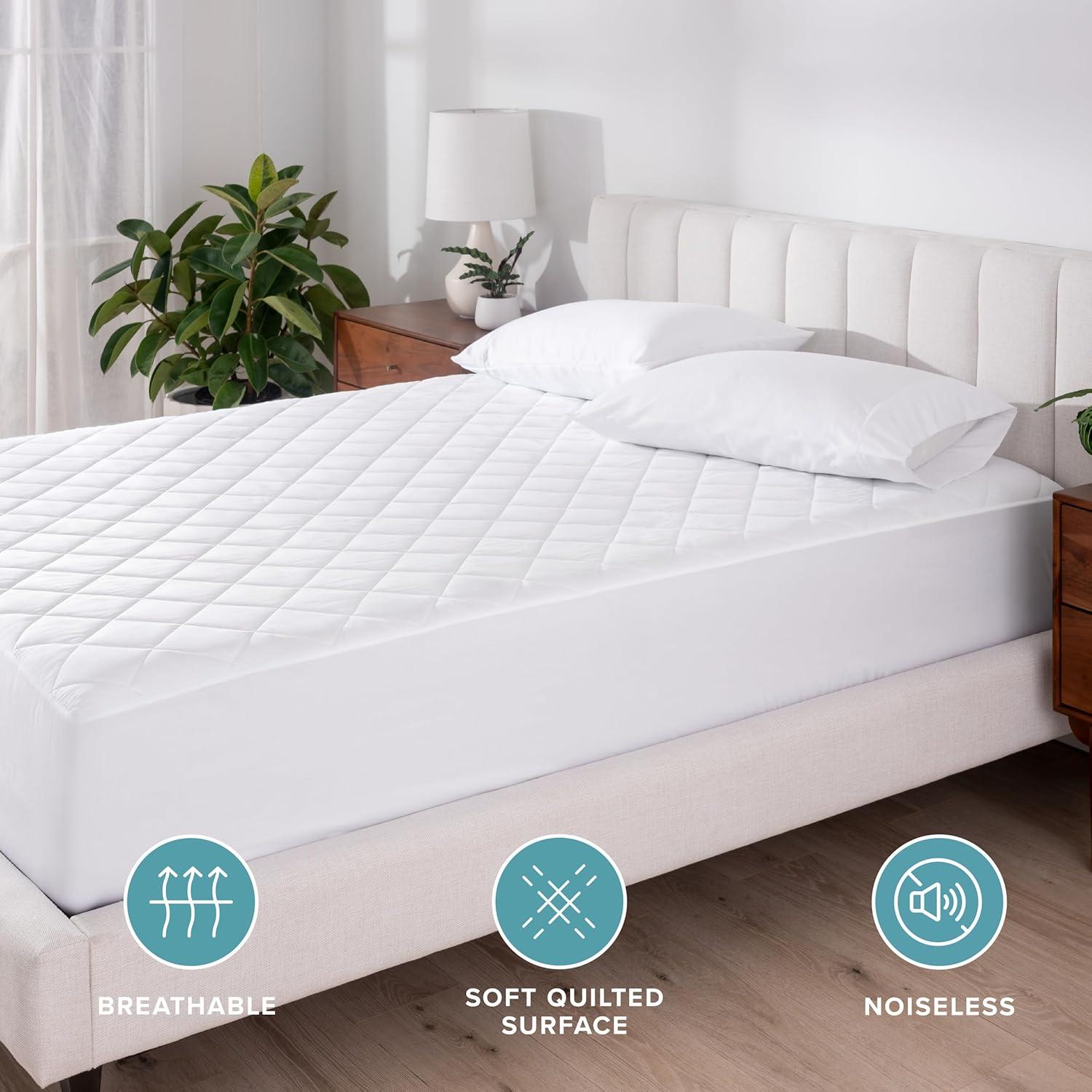 Bare Home Waterproof Quilted Mattress Pad