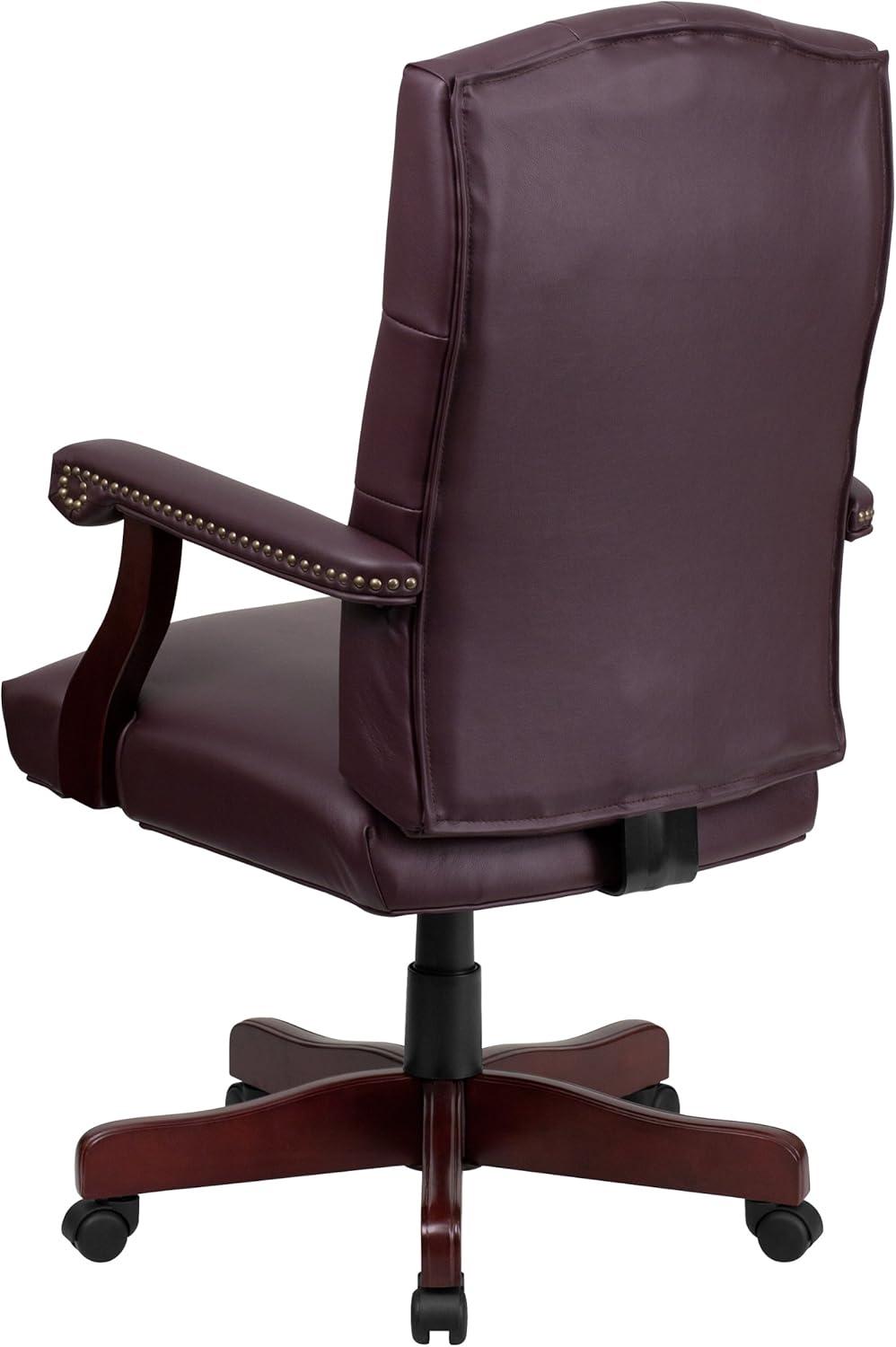 Flash Furniture Martha Washington Burgundy LeatherSoft Executive Swivel Office Chair with Arms