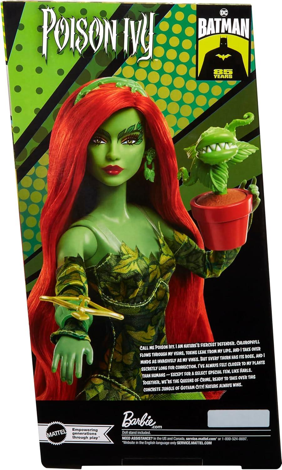 Barbie Signature Poison Ivy Collector Doll with Posable Body, Iconic Outfit, & Accessories, DC Batman 85th Anniversary Collectible