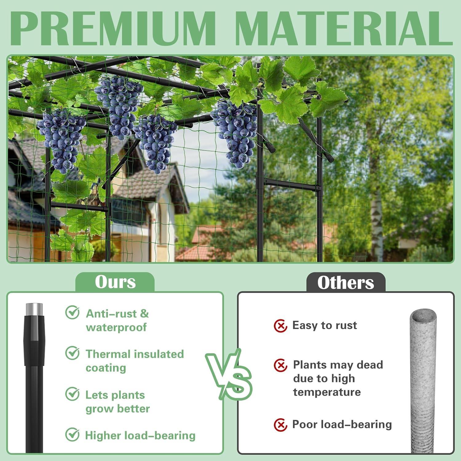 ShangQuan WuLiu Tall Garden Arch Trellis For Climbing Plants, Large Grape Vine Support Arch Arbor Trellis