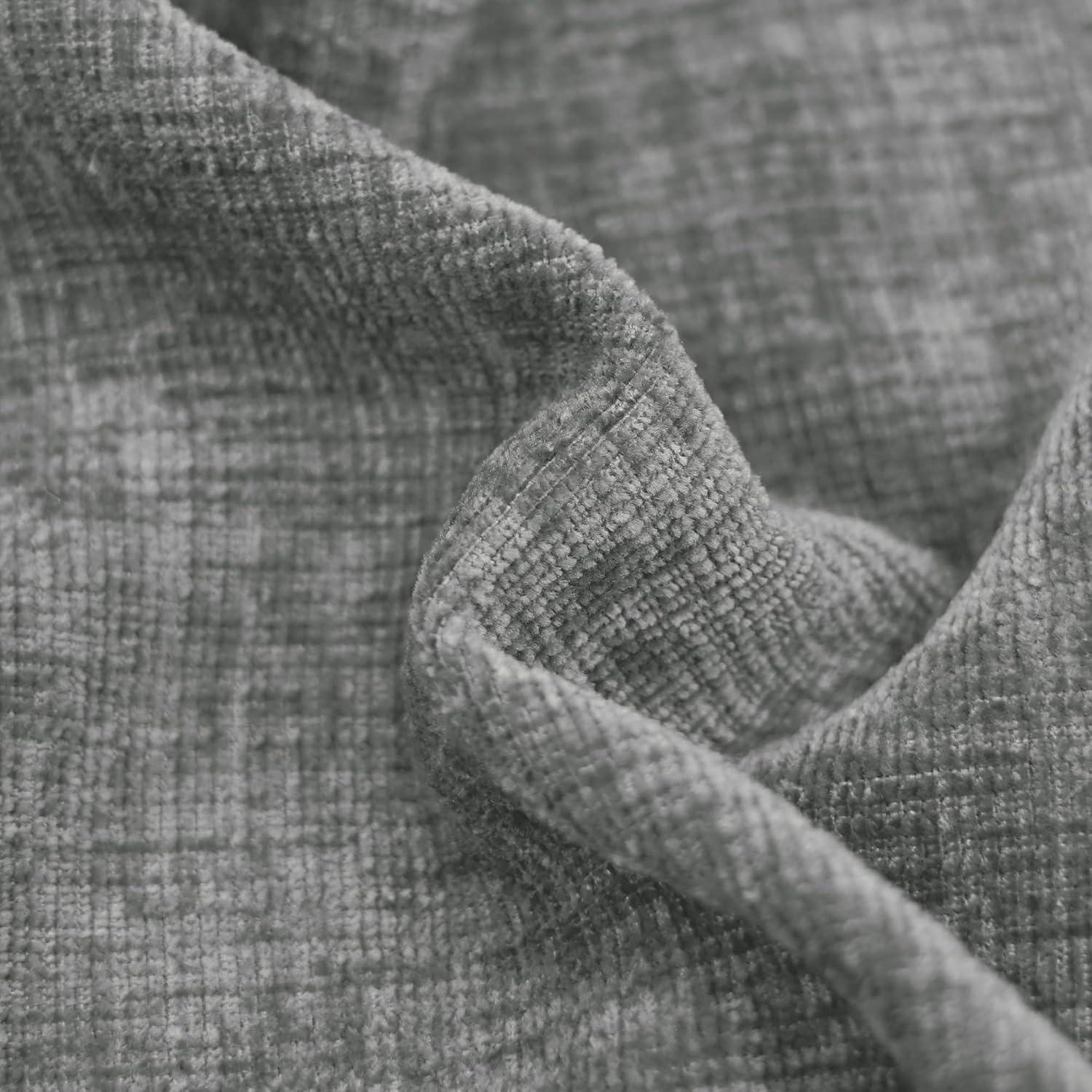 CaliTime Throw Pillow Covers Decorative 24 X 24 Inches Pack of 2 Cozy Chenille Cushion Cases for Couch Sofa Bed Living Room Home Medium Grey