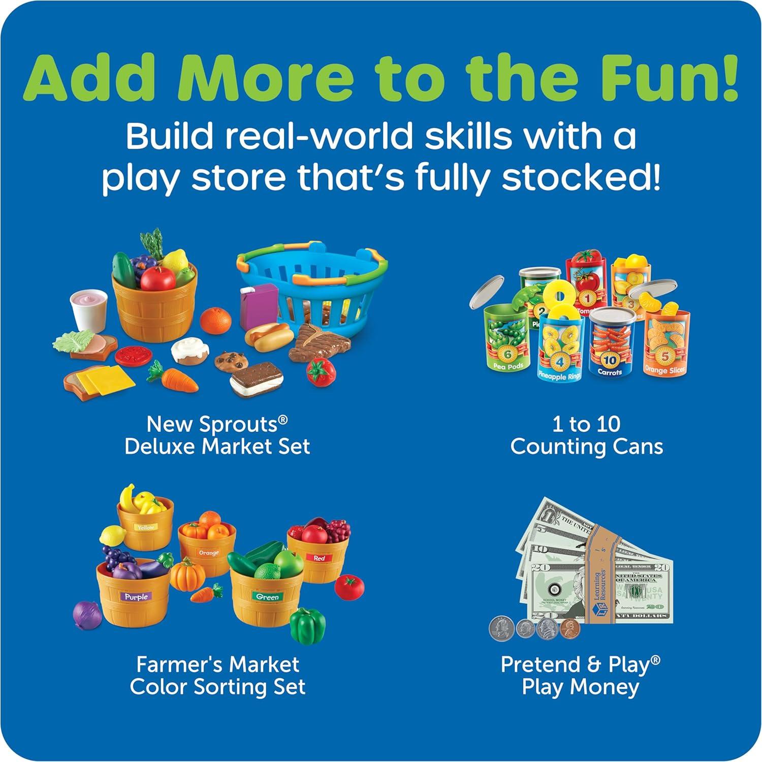 Learning Resources Pretend & Play Teaching Cash Register, Counting Activities, Play Cash Register, Preschool Toys, Ages 3, 4, 5+