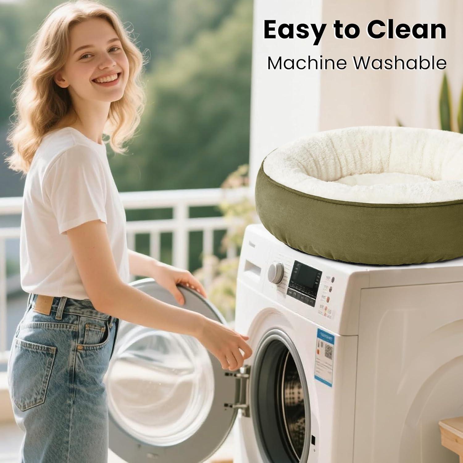 Archie & Oscar™ Round Donut Cat And Dog Cushion Bed, 20In Pet Bed For Cats Or Small Dogs, Anti-Slip & Water-Resistant Bottom, Super Soft Durable Fabric Pet Beds, Washable Luxury Cat & Dog Bed