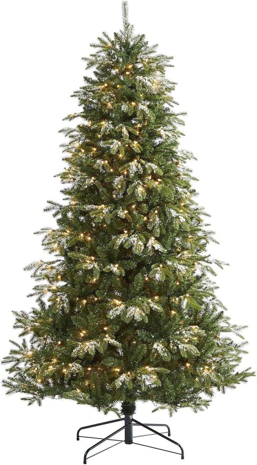 Nearly Natural 7’ Snowed Grand Teton Prelit Artificial Christmas Tree