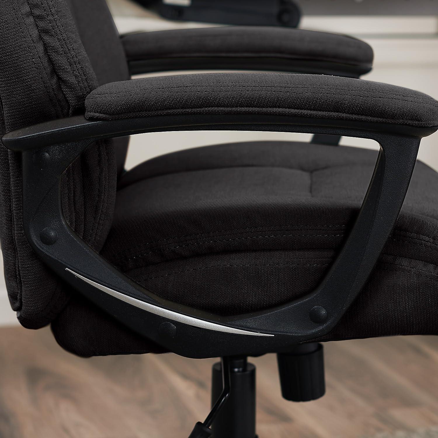 Style Hannah II Office Chair Midnight Black - Serta: Executive, Microfiber, 400 lbs Capacity