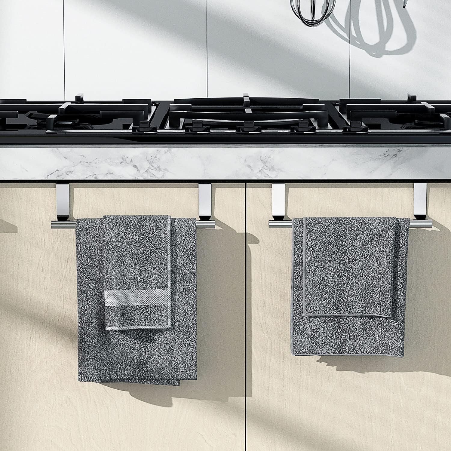 Stainless Steel Over Door Double Towel Rack Bar Holders