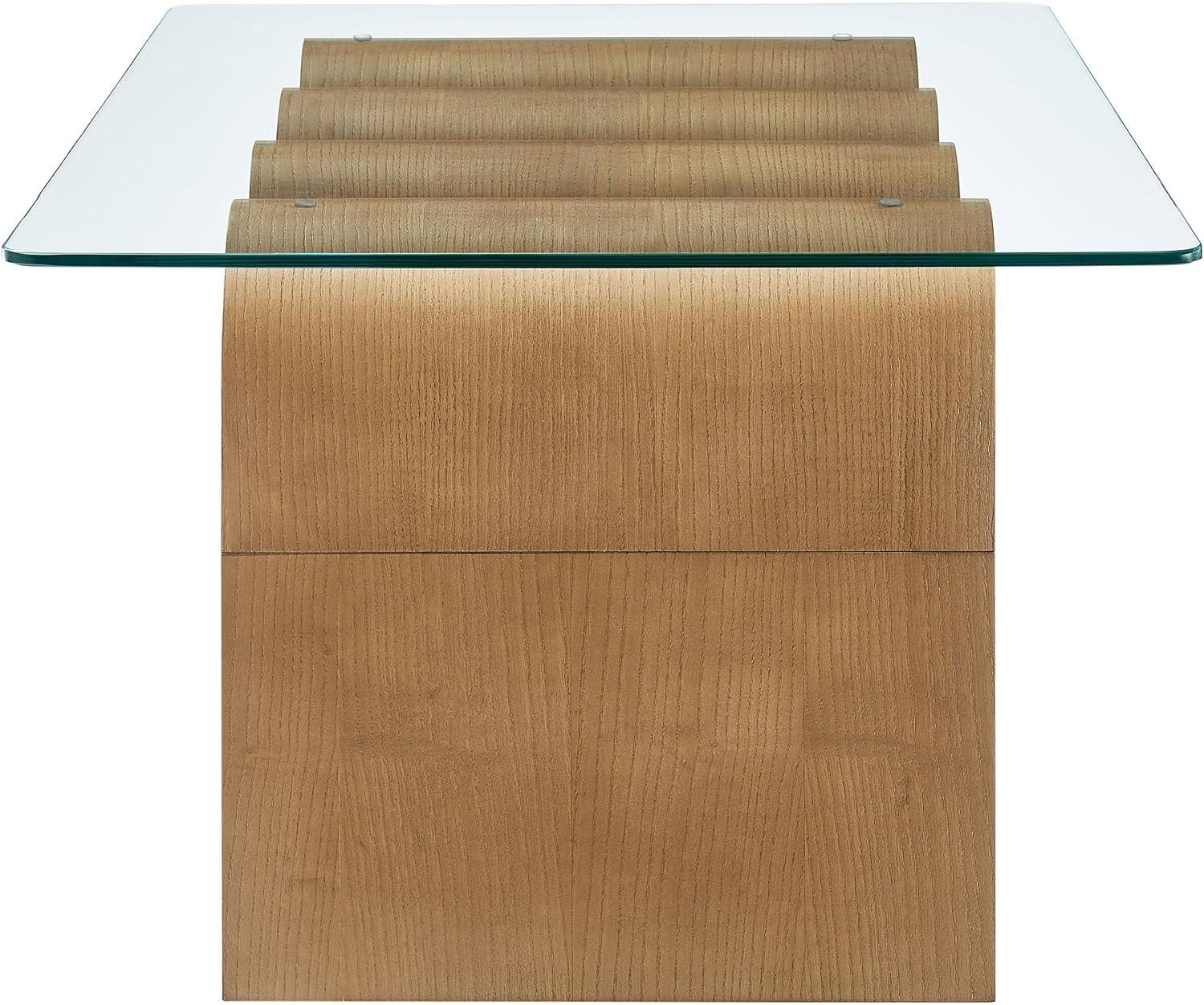 Modway Ondine Glass Top Coffee Table In Spiced Apple