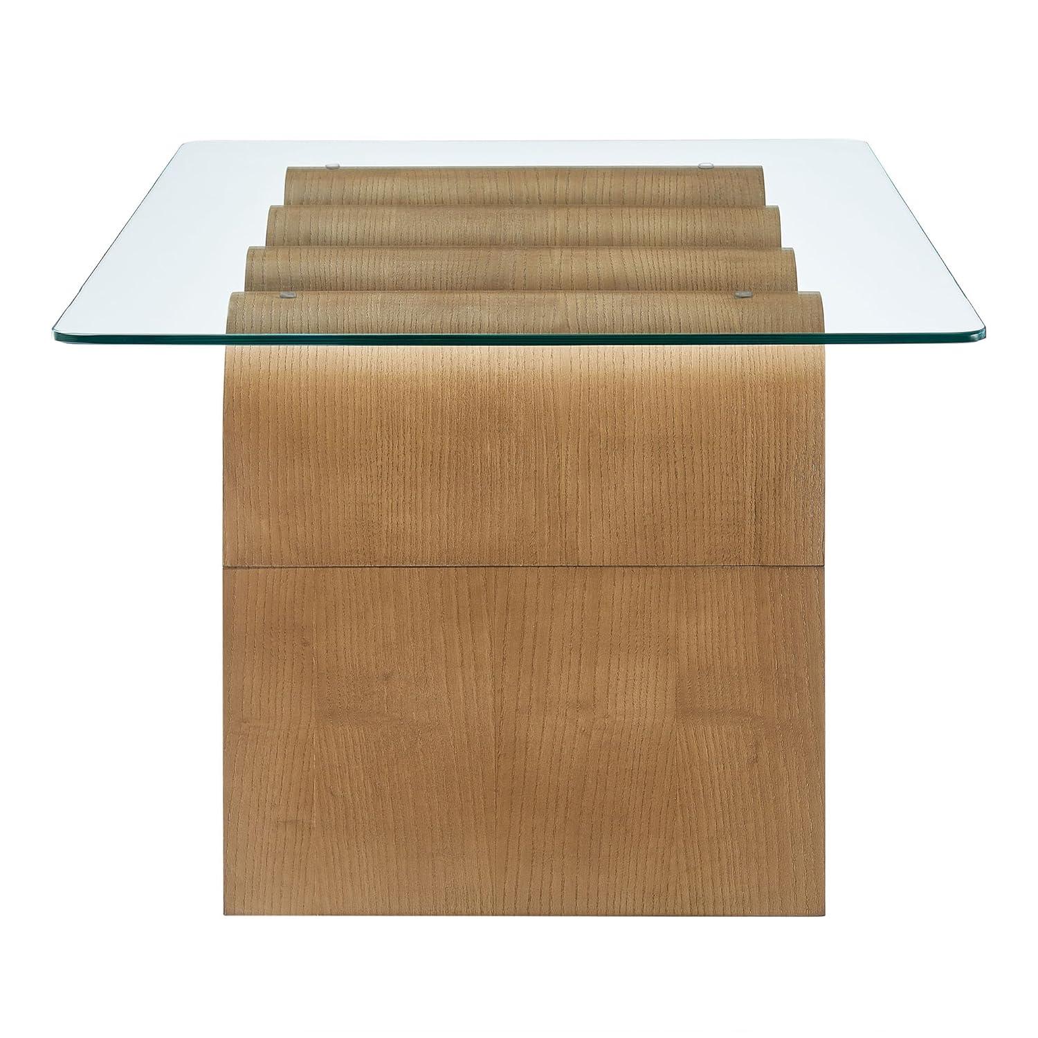 Modway Ondine Glass Top Coffee Table In Spiced Apple