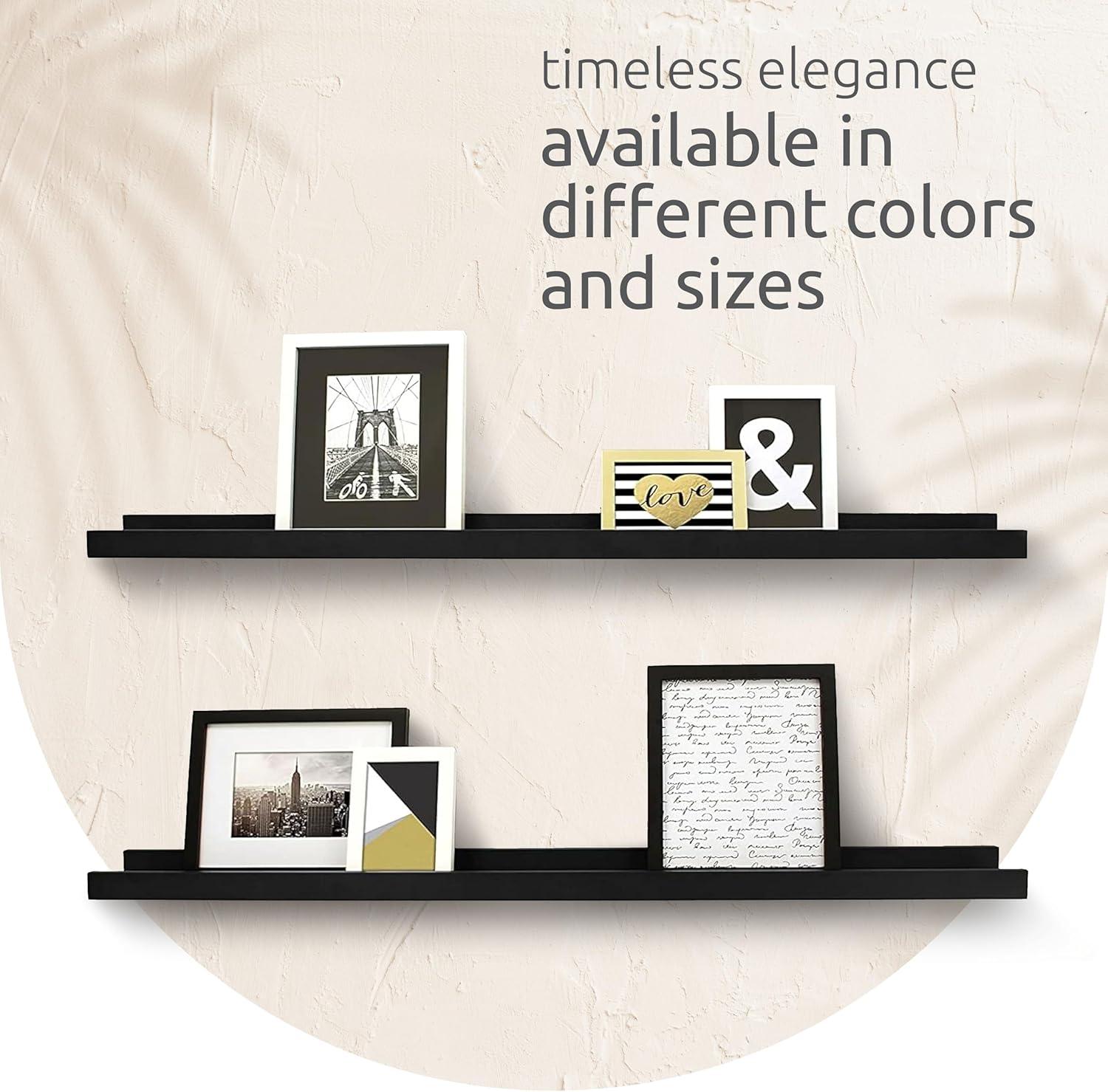 kieragrace KG Modern  Edge Frame Ledge  Set of 2 Espresso Engineered Wood