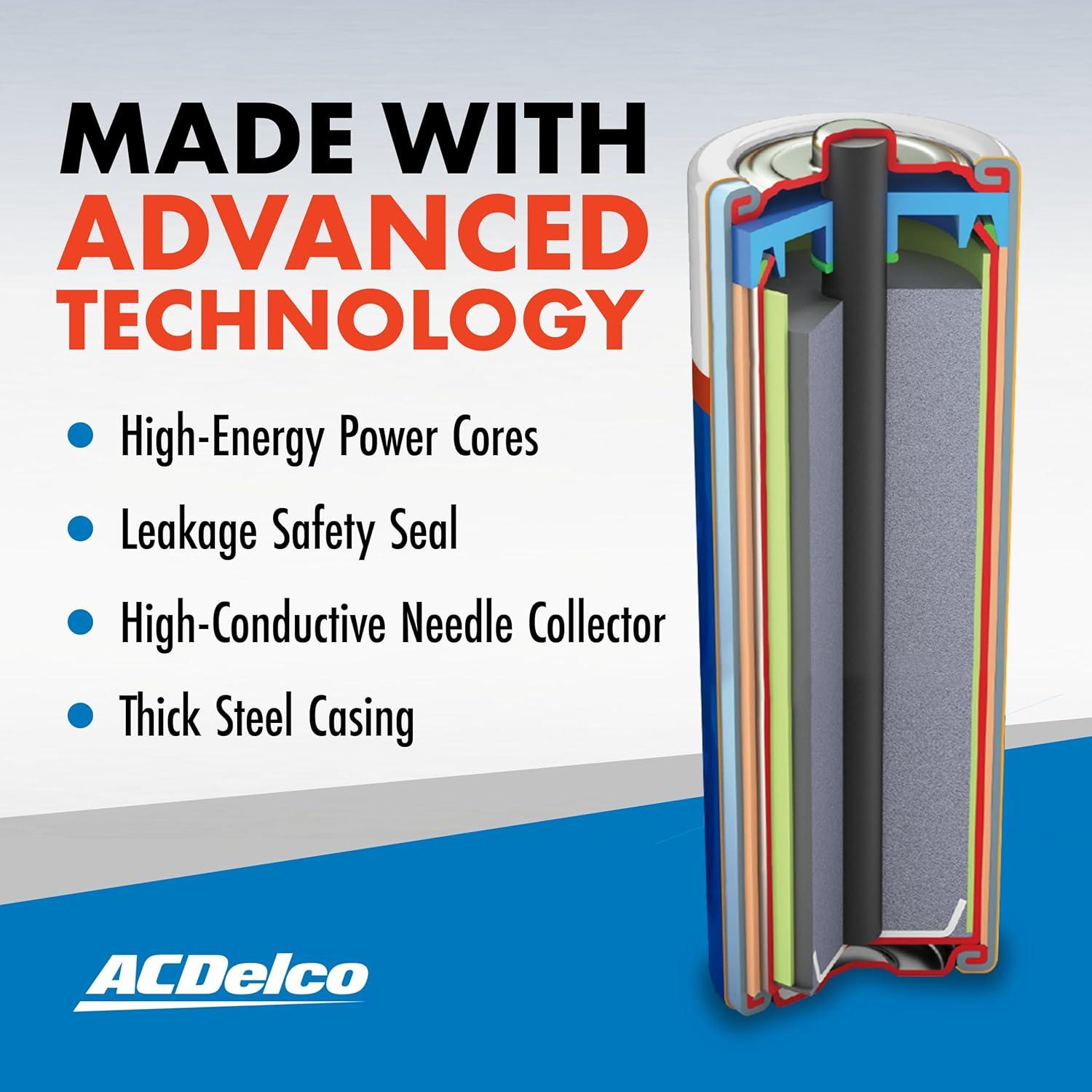 ACDelco AA Batteries, Super Alkaline AA Battery, 1.5-Volt, 100-Count, AC060