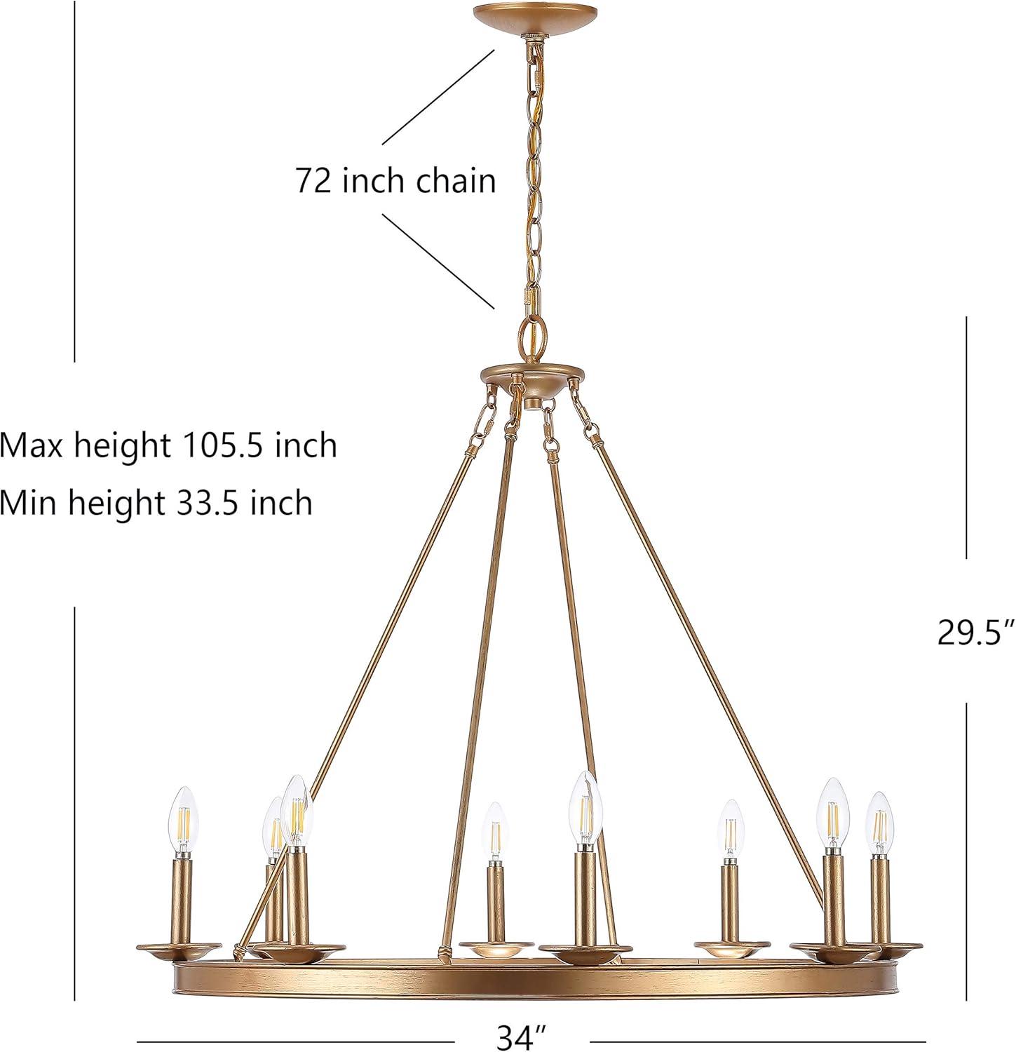 Natal 8 - Light Dimmable Wagon Wheel Chandelier