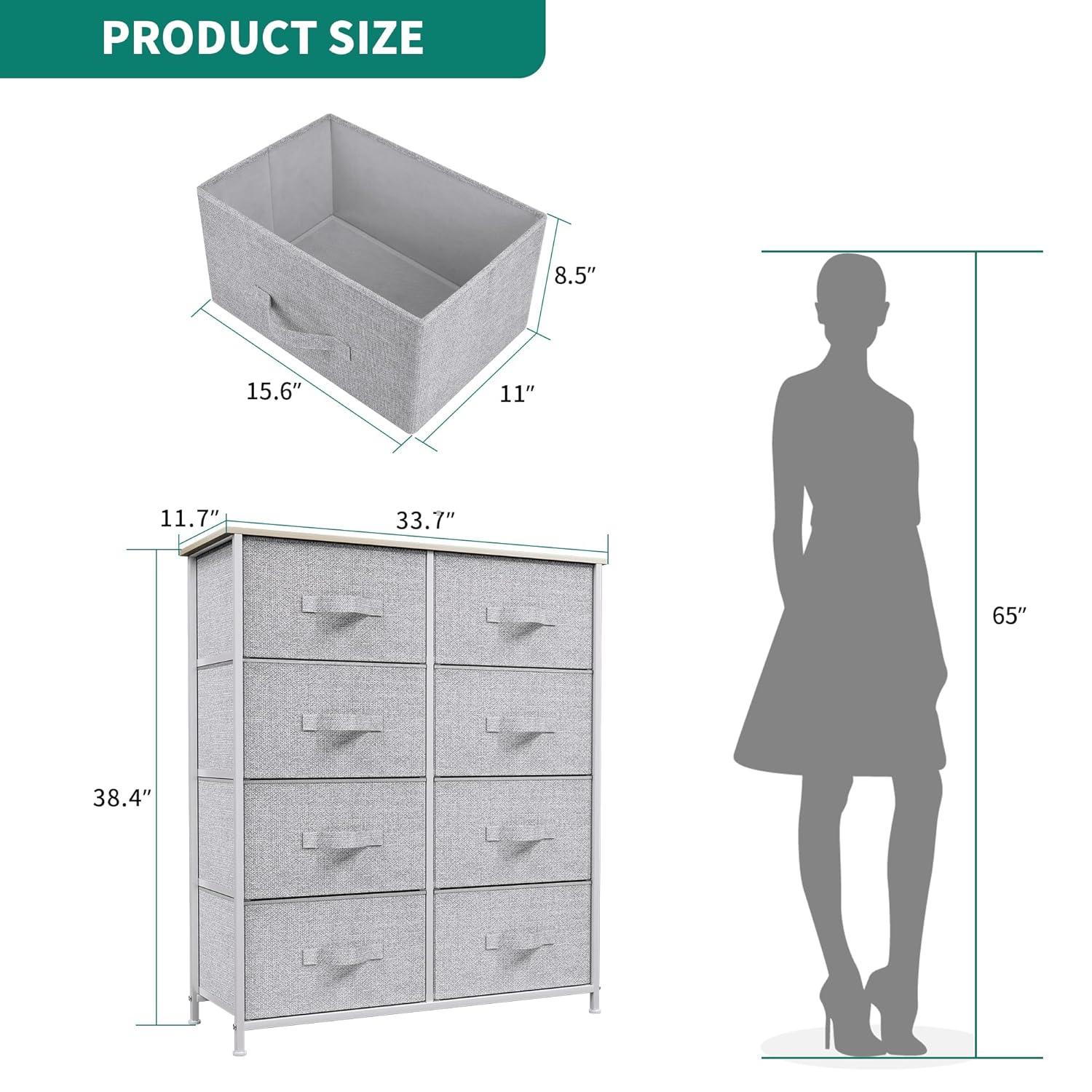 YITAHOME 8 Drawers Dresser Bedroom Unit Shelf Organizer Storage Tower Cabinet