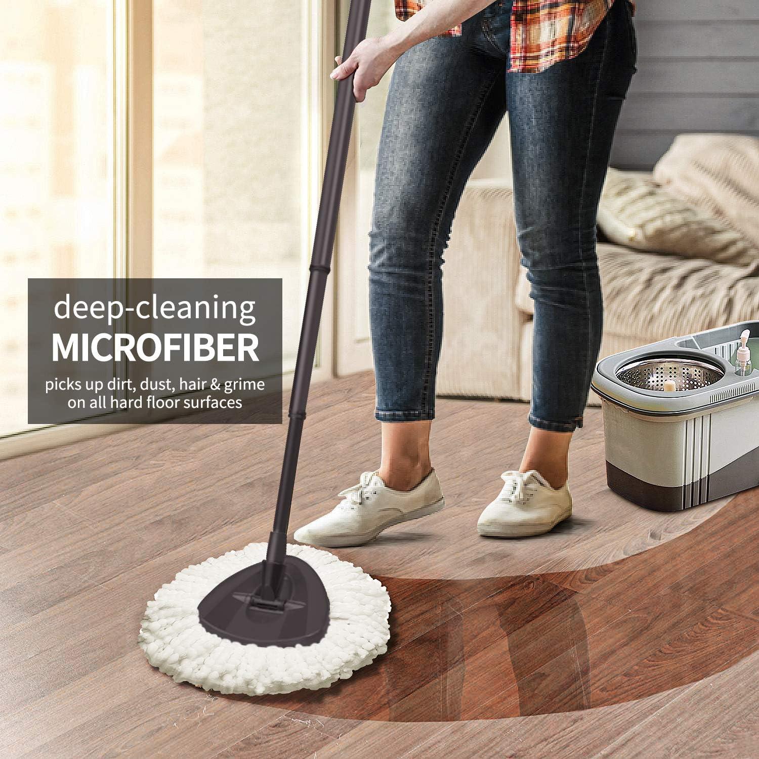 3 Pack Triangle Spin Mop Heads Replacements, Machine Washable Microfiber Spin Mop Refills for Floor Cleaning, Easy to Replace