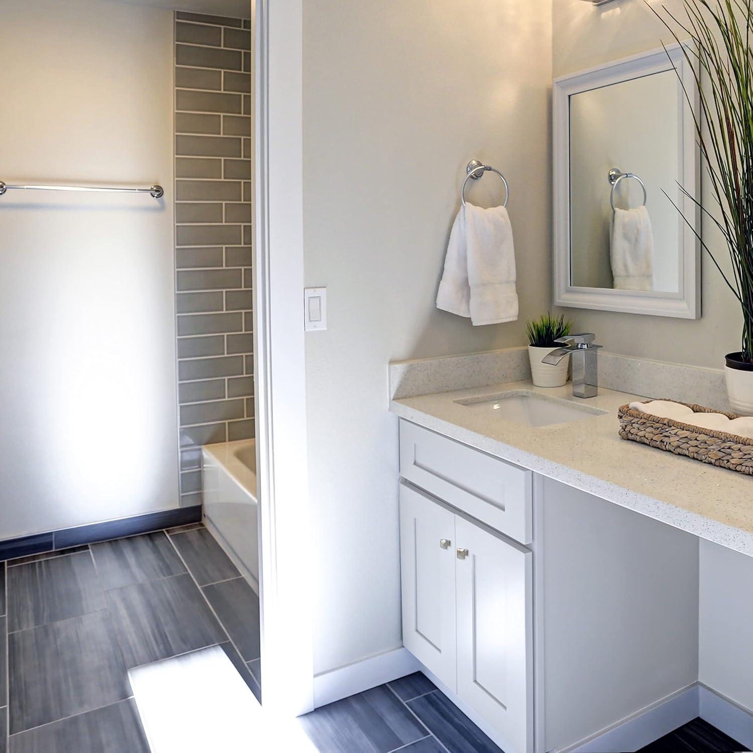 Brookings 24 Inch Bathroom Vanity, Ready to Assemble, Solid Wood, Sherwin Williams® White – Design House, 586933