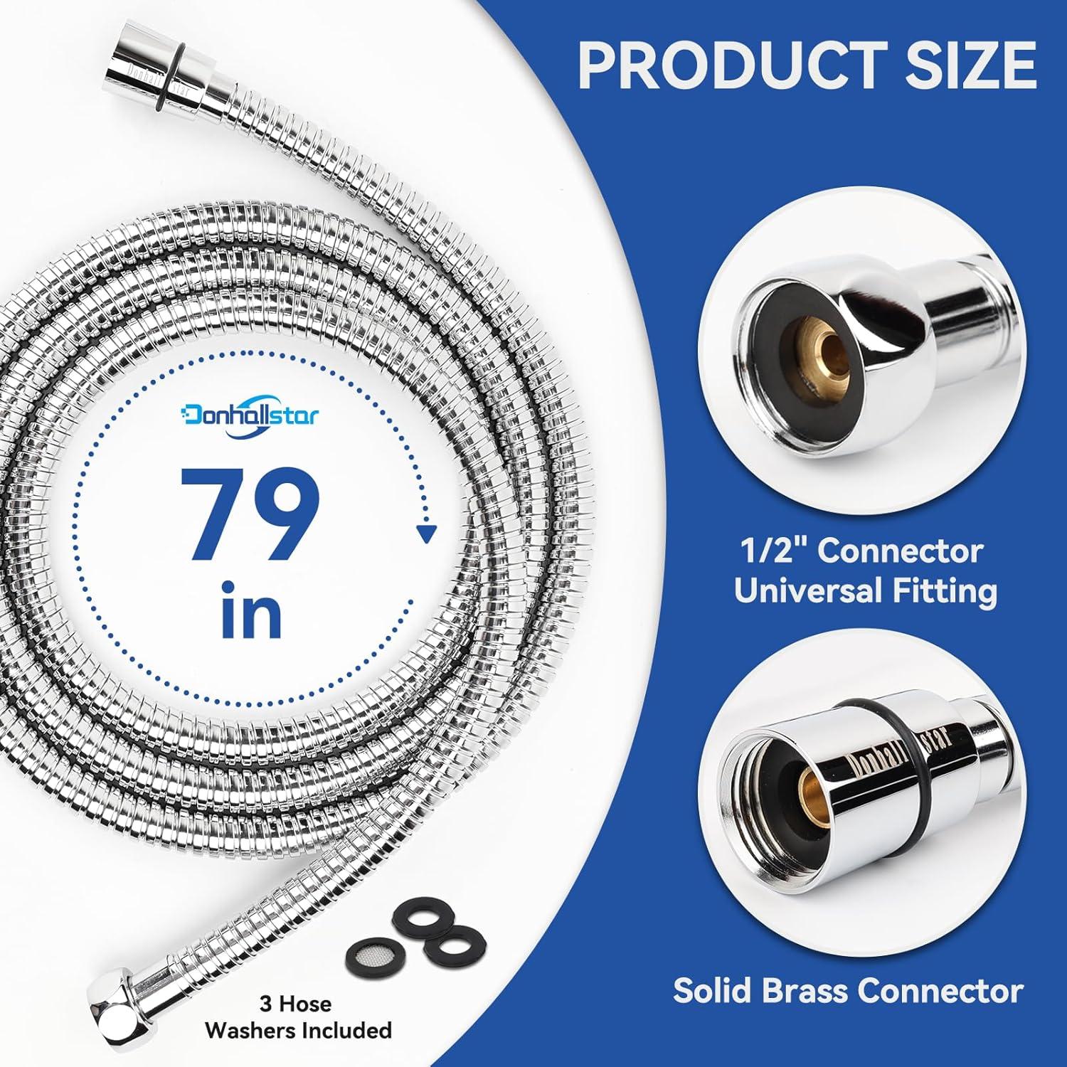 79-Inch Extra Long Stainless Steel Anti-Kink Shower Hose