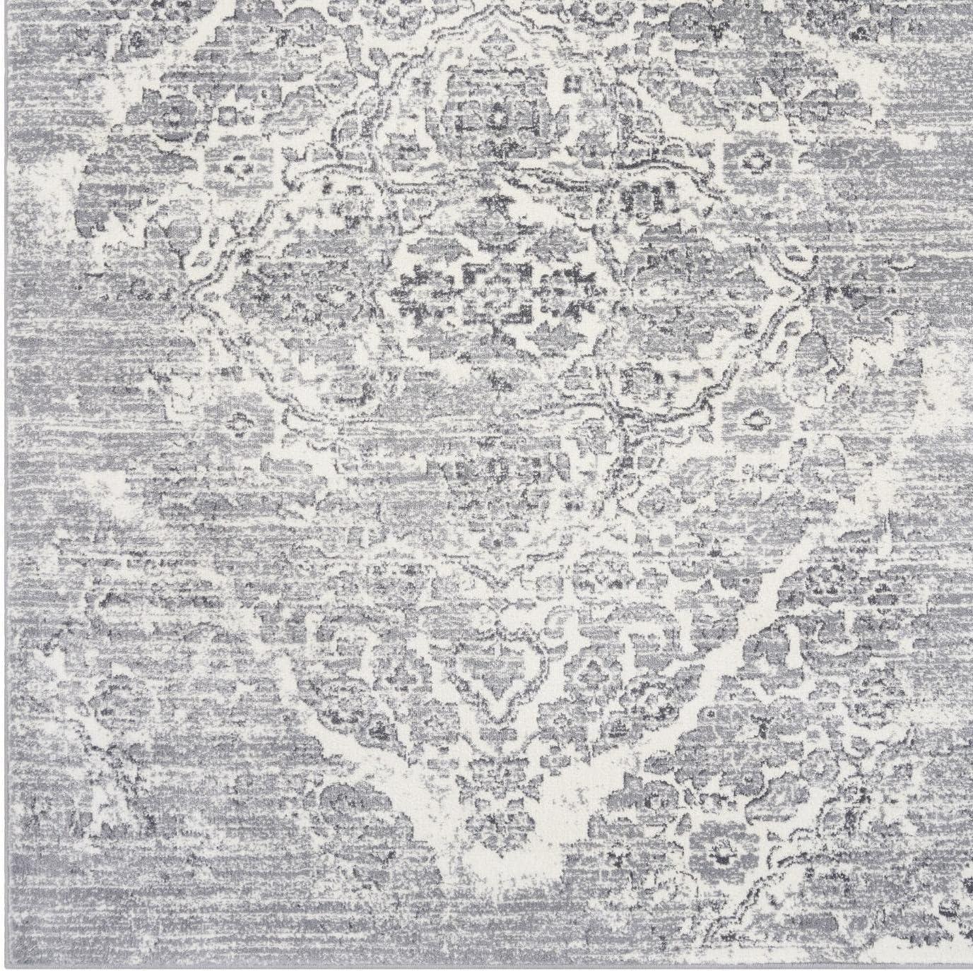 Luxe Weavers Victoria Collection Silver 5x7 Floral Area Rug