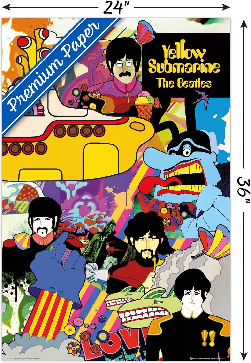 24X36 The Beatles - Submarine Collage Wall Poster, 24" x 36"