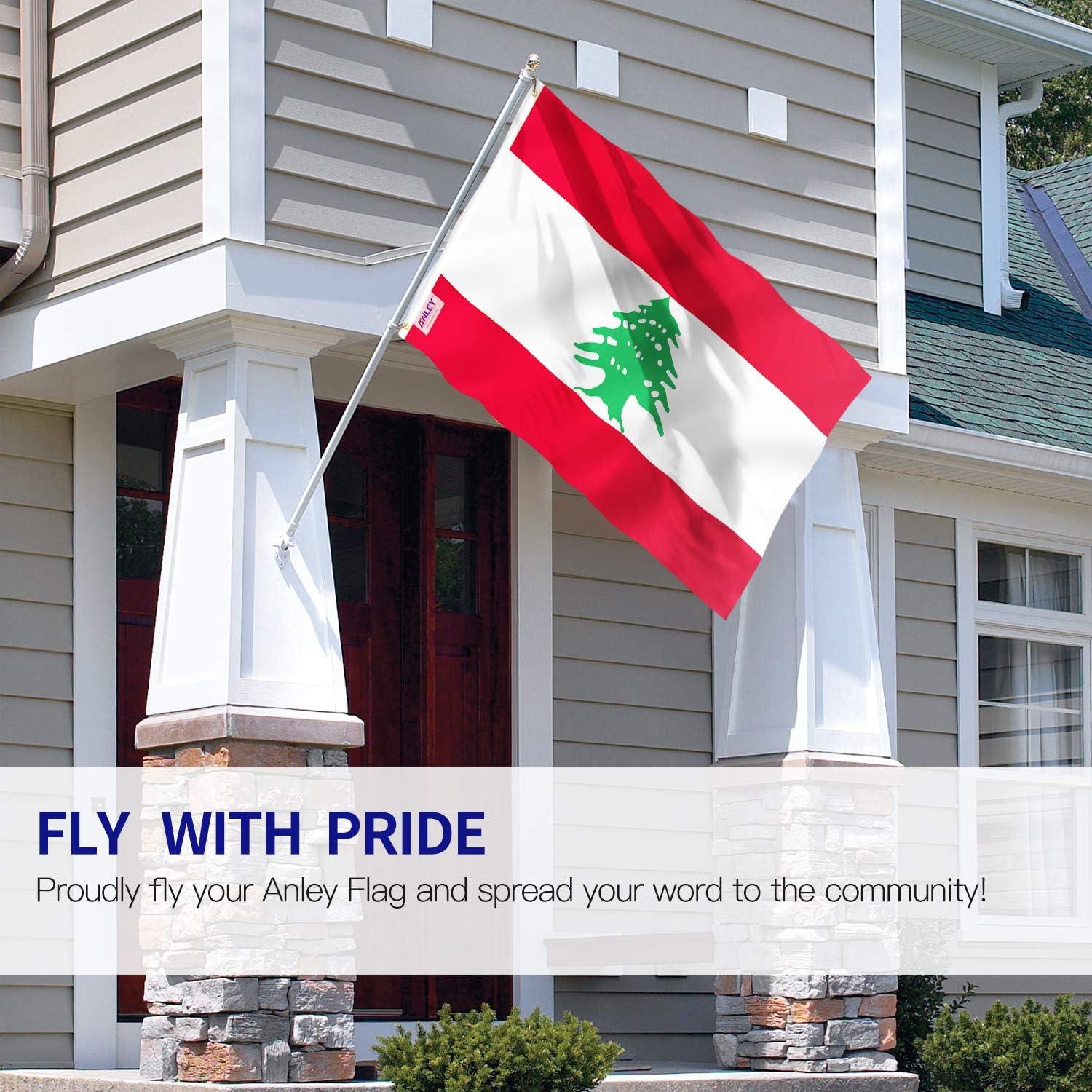 ANLEY Fly Breeze 3x5 Feet Lebanon Flag - the Lebanese Republic Flags Polyester