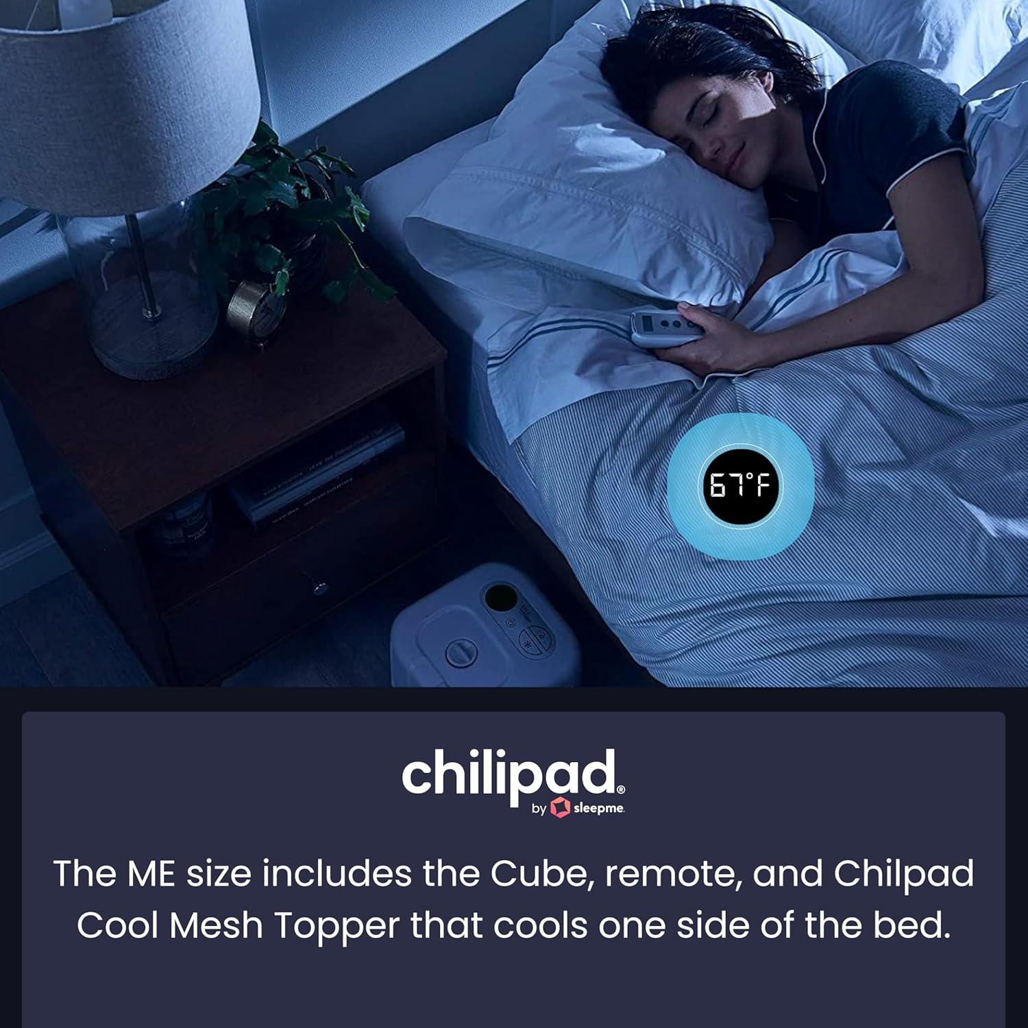 Chilipad Cube Bed Cooling System - Cooling & Heating Mattress Topper, ME Half Queen Bedsize